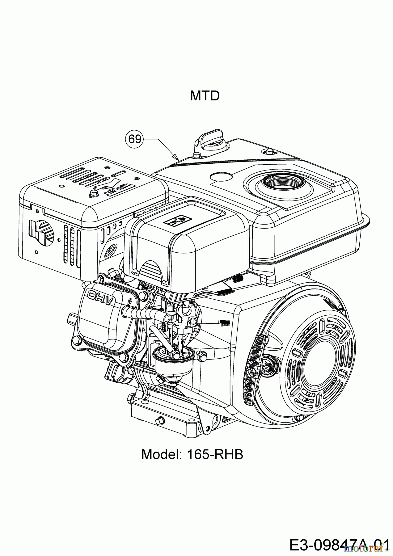  MTD Tillers T/380 M 21D-38MT678 (2020) Engine MTD