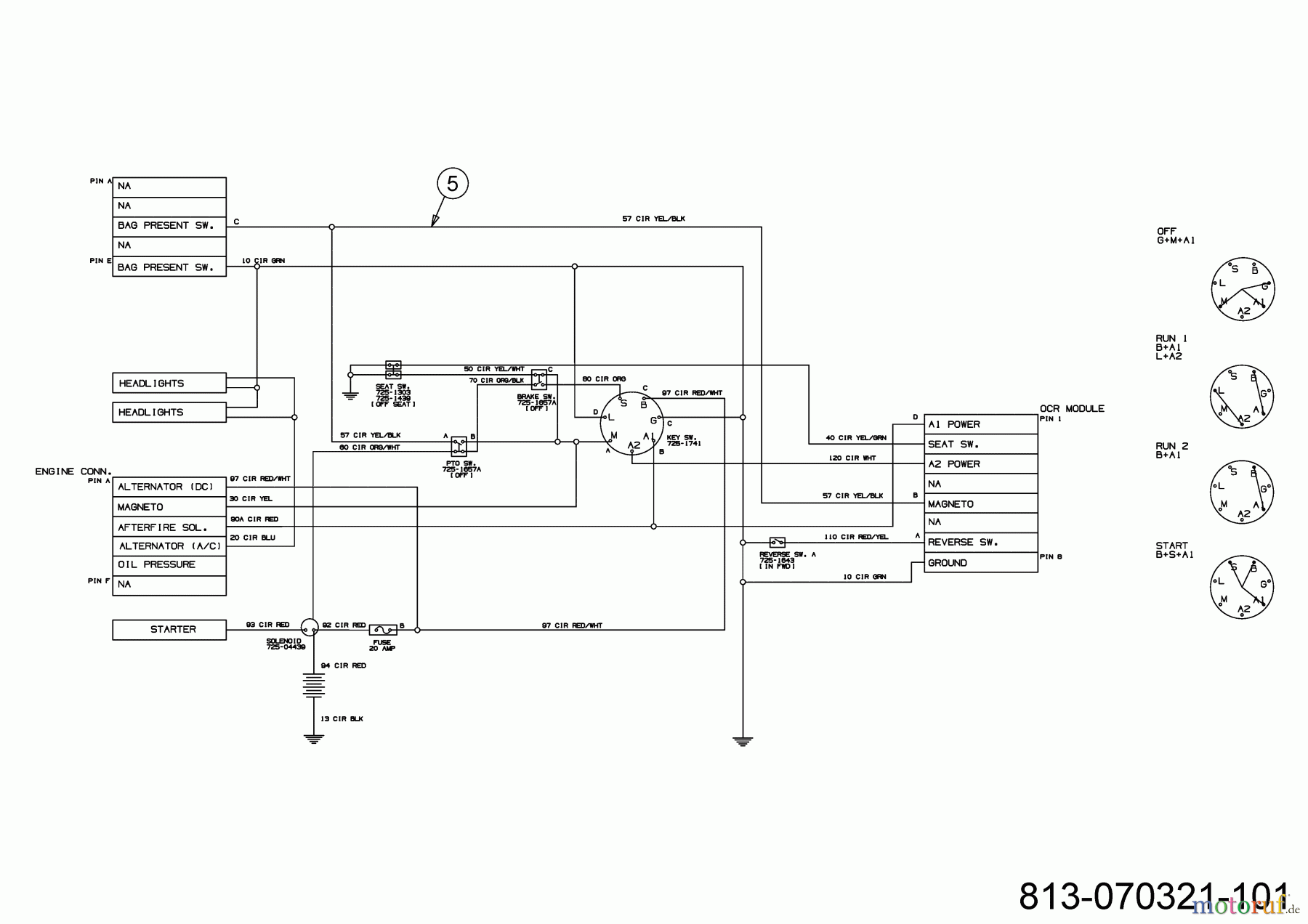  MTD Lawn tractors Smart RN 145 13A876KN600 (2021) Wiring diagram