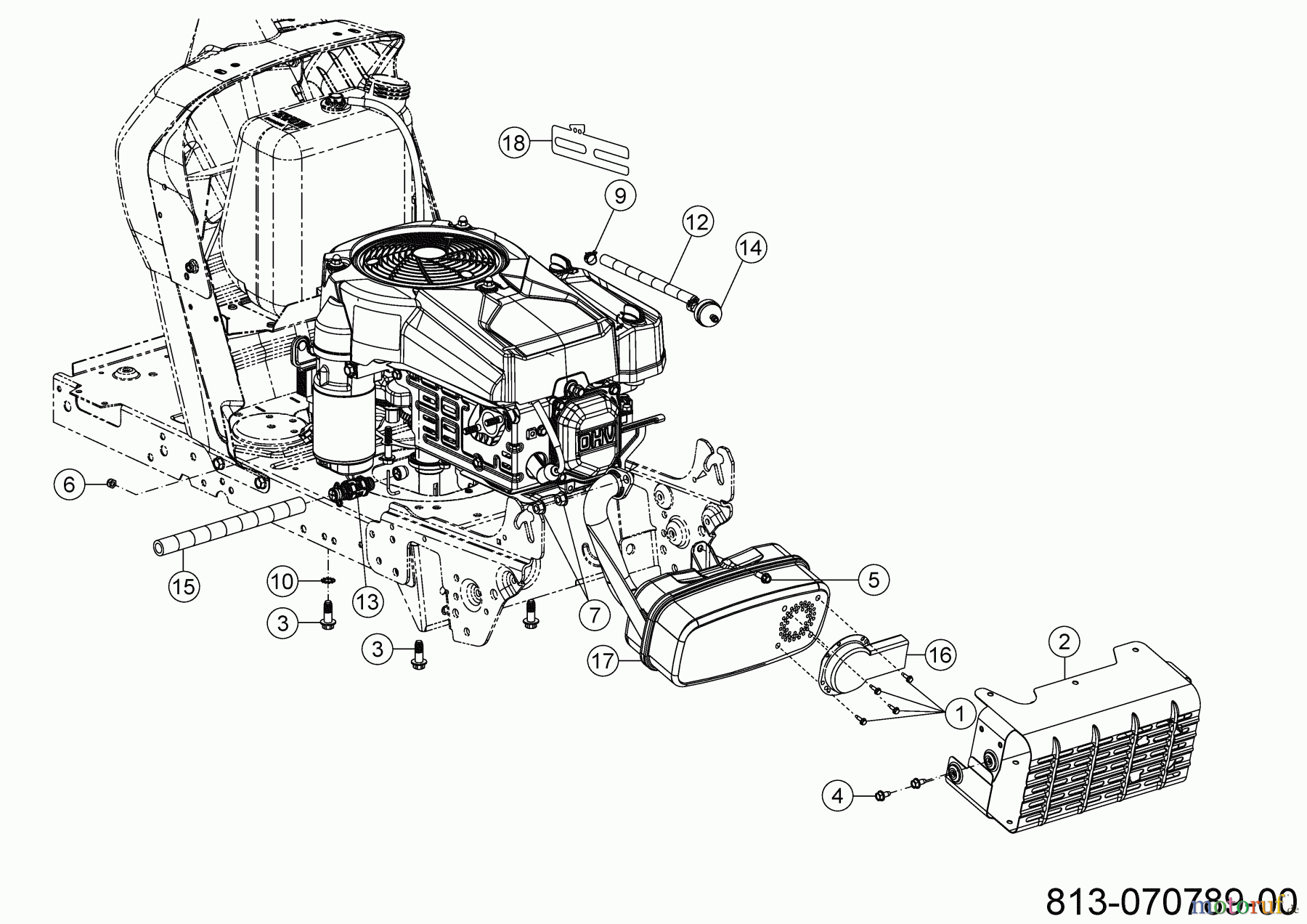  MTD Lawn tractors Smart RF 125 13A777SY600 (2023) Engine accessories