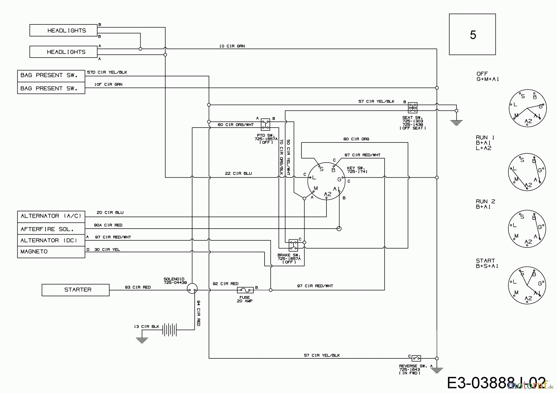  MTD Lawn tractors MTD 92 13A7765E600 (2019) Wiring diagram