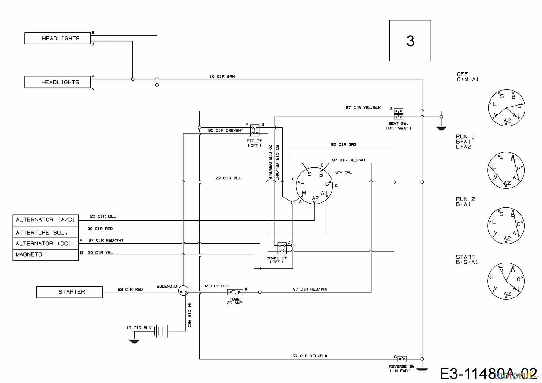  Bricolage Lawn tractors INV A13096 LB 13BH76SF648 (2021) Wiring diagram