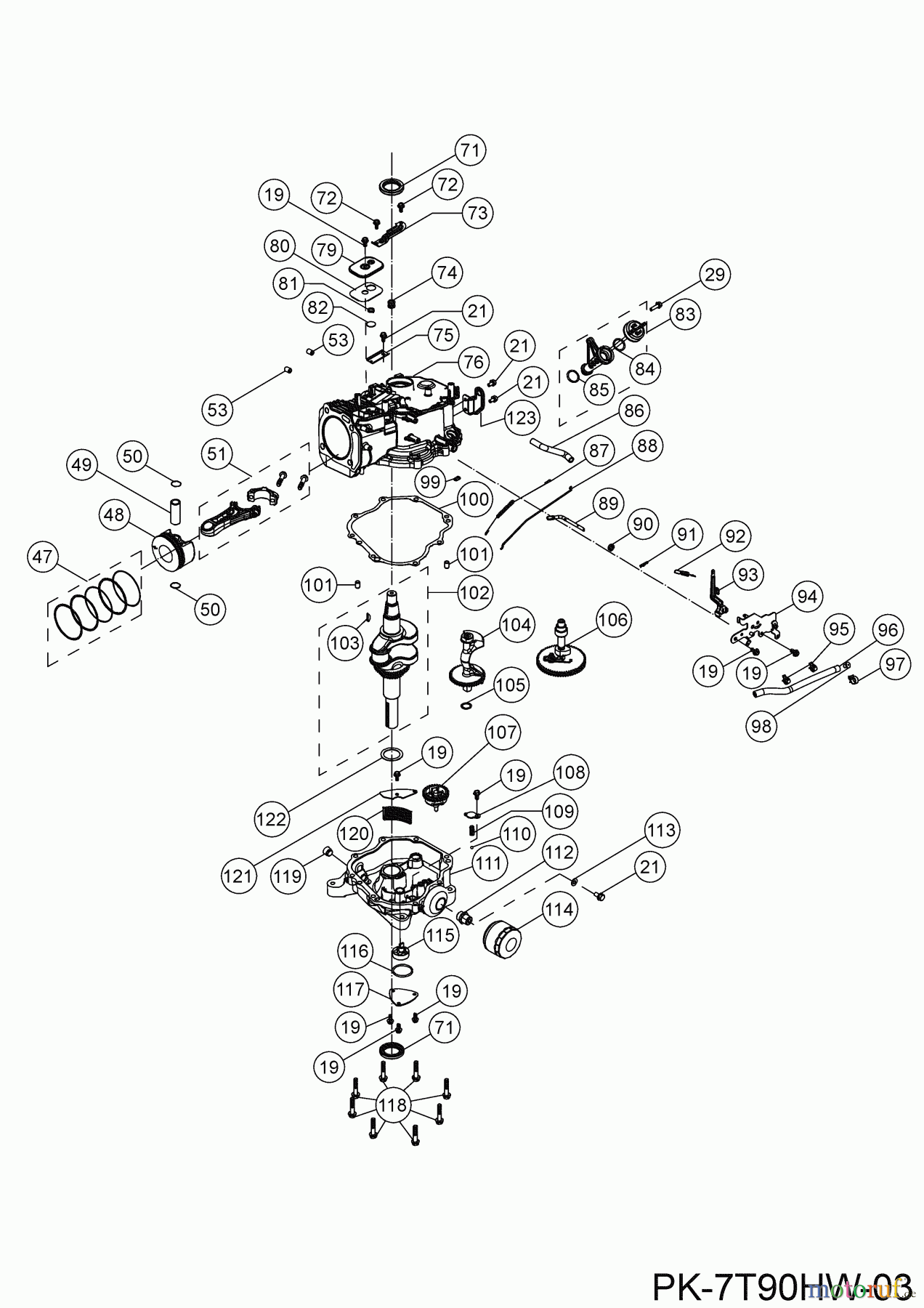  MTD-Engines Vertical 7T90HW 752Z7T90HW (2020) Crankcase, pistons, crankshaft