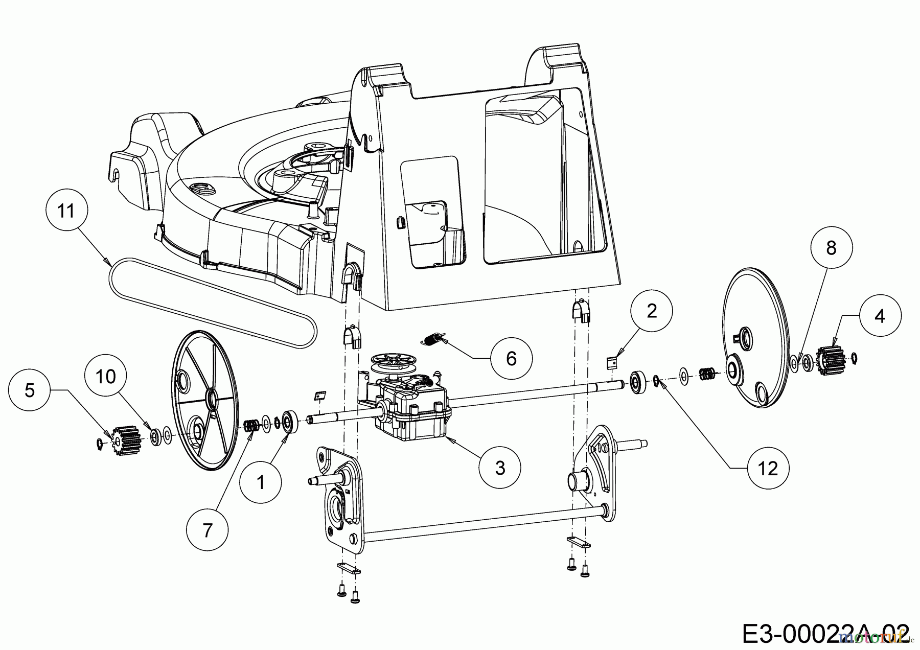  Wolf-Garten Petrol mower self propelled OMEGA1 53 B S 12A-ZA7F650 (2020) Gearbox, Belt