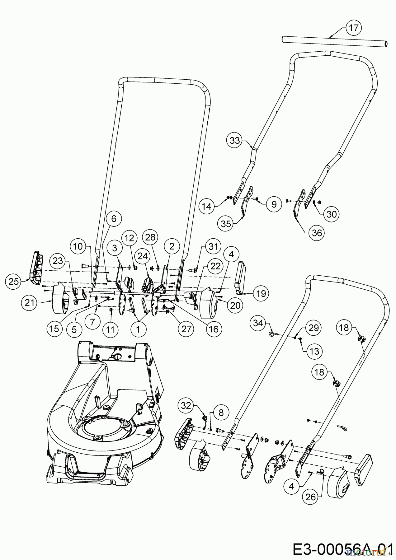  Wolf-Garten Petrol mower self propelled Expert 53 B ES V 12ARZA9B650  (2018) Handle