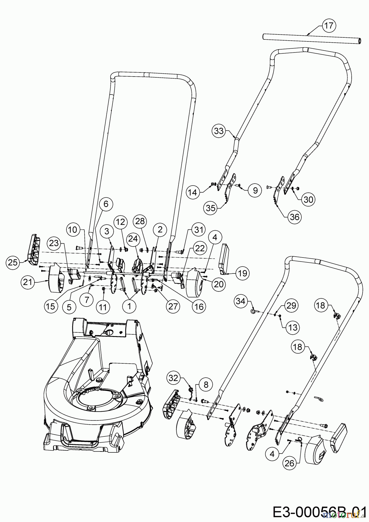  Wolf-Garten Petrol mower self propelled OMEGA1 53 B S 12A-ZA7F650 (2020) Handle