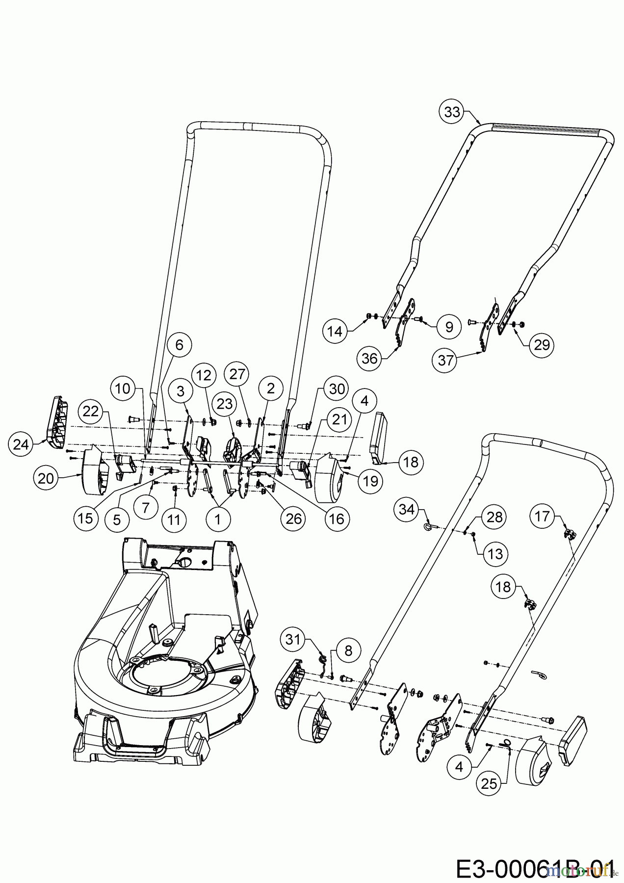  Wolf-Garten Petrol mower self propelled OMEGA2 46 W ES SP 12BCYAS7650 (2019) Handle
