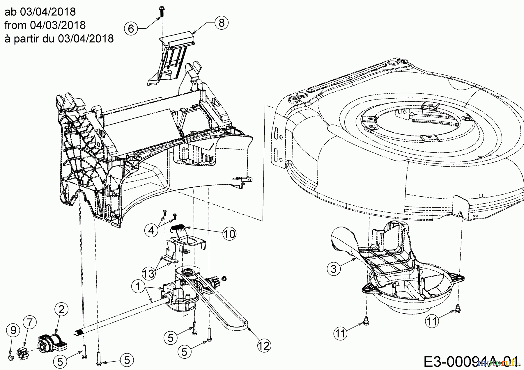  Wolf-Garten Petrol mower self propelled WA 46 A 12A-TO5B650  (2020) Gearbox, Belt from 04/03/2018