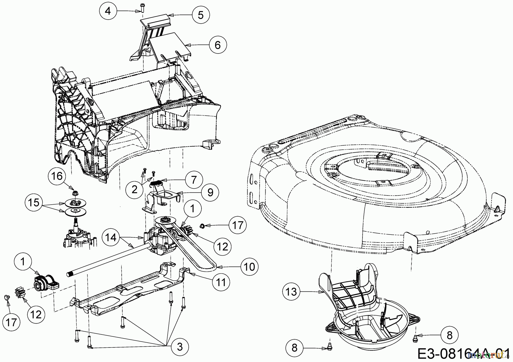  Wolf-Garten Petrol mower self propelled Expert 420 A 12A-LUSC650  (2014) Gearbox, Belt