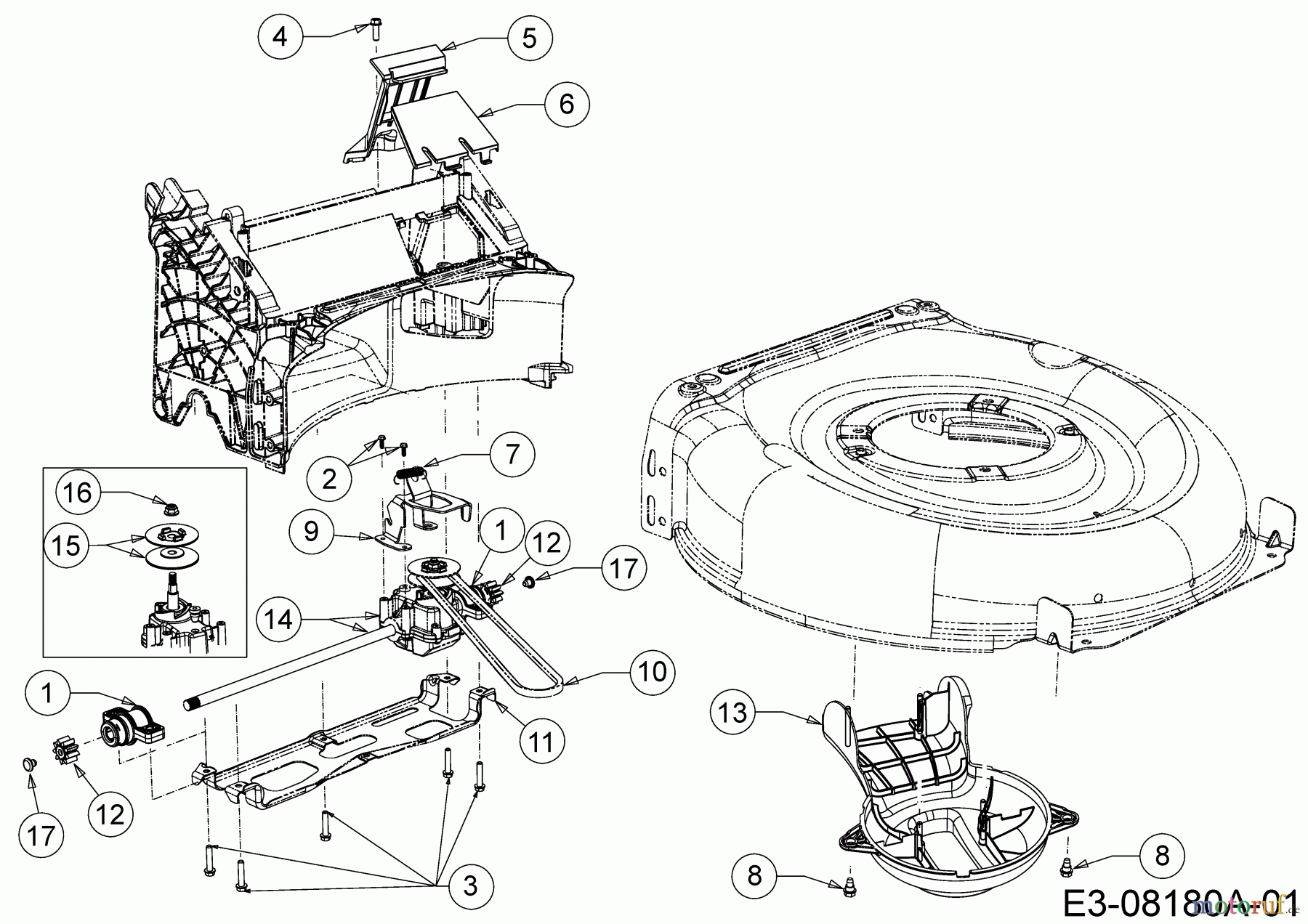  Wolf-Garten Petrol mower self propelled Expert 460 A 12A-TUKC650  (2016) Gearbox, Belt