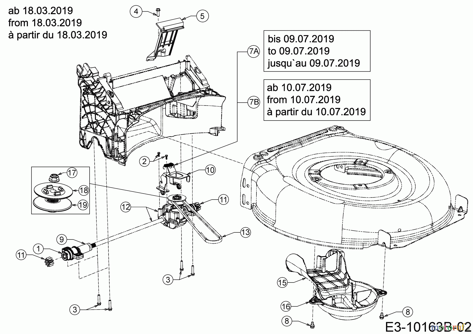  Wolf-Garten Petrol mower self propelled A 420 AVHW 12AQLV5B650 (2019) Gearbox, Belt from 18.03.2019