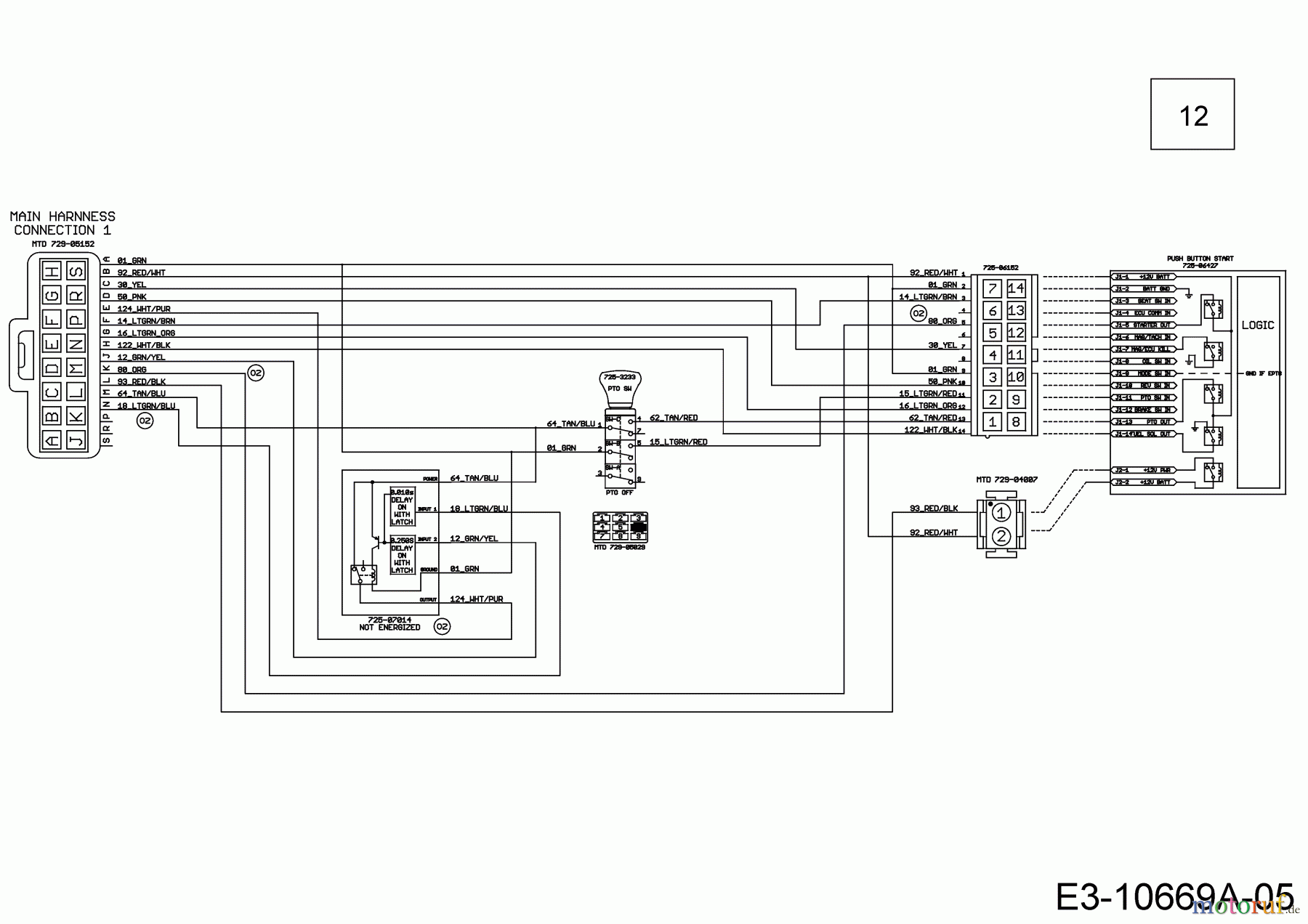  Wolf-Garten Lawn tractors 95.180 H 13BTA1VB650  (2018) Wiring diagram electric clutch