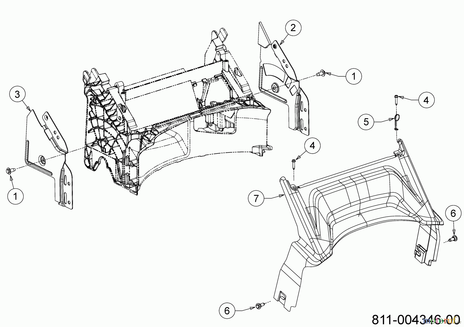  Wolf-Garten Petrol mower A 4600 11C-TOSC650 (2021) Rear baffle, Handle bracket