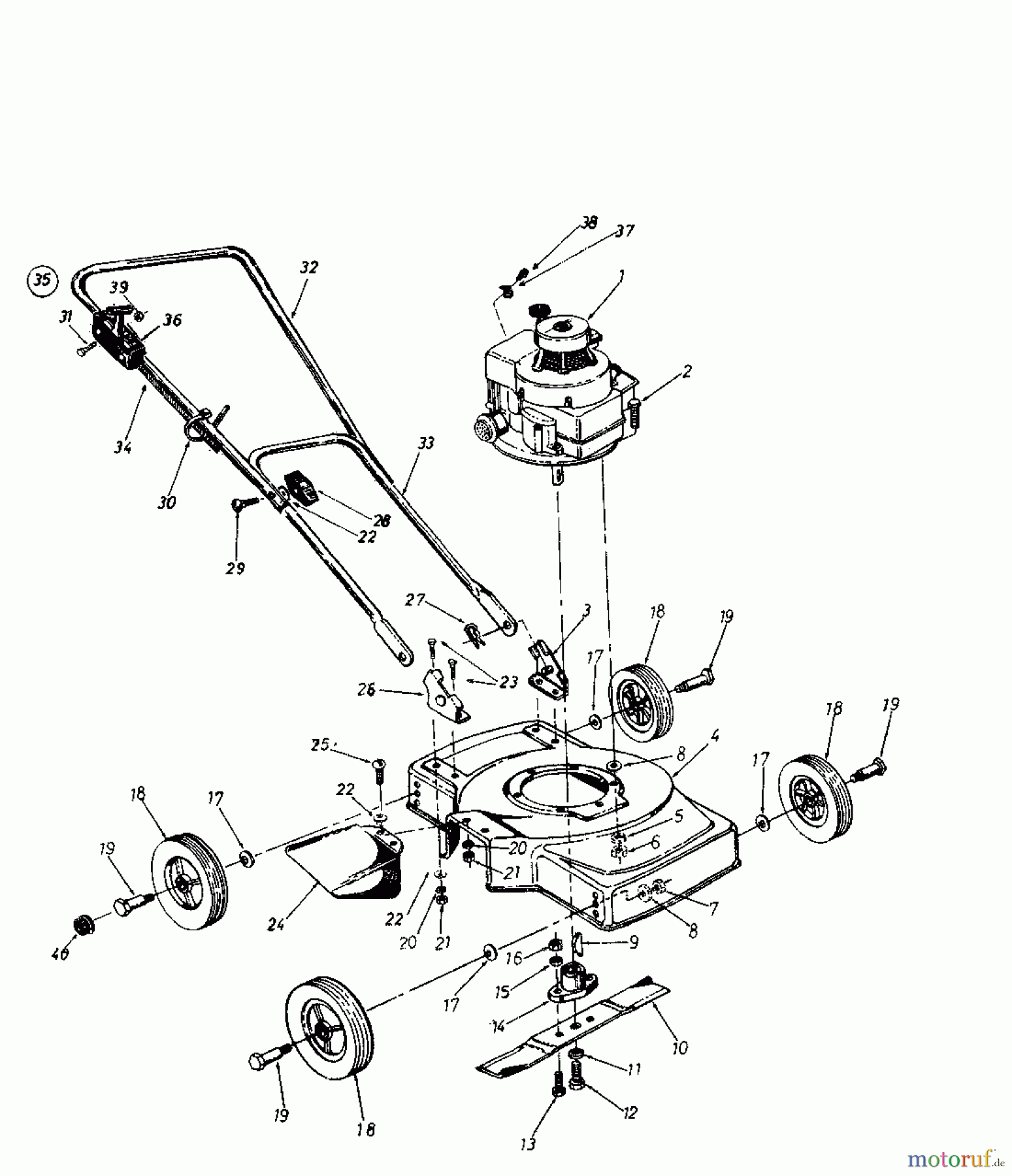  Nizza Petrol mower NIZZA 40 SL 115-0081  (1985) Basic machine