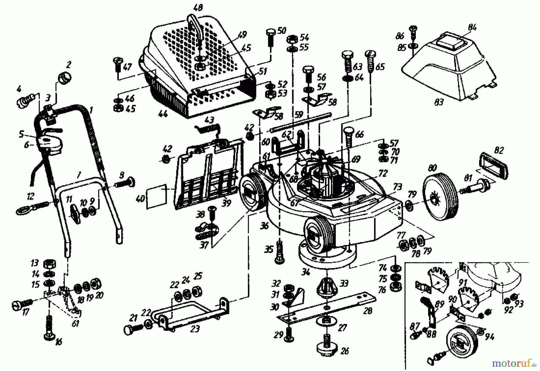  Gutbrod Electric mower TURBO 45 E 02875.01  (1985) Basic machine