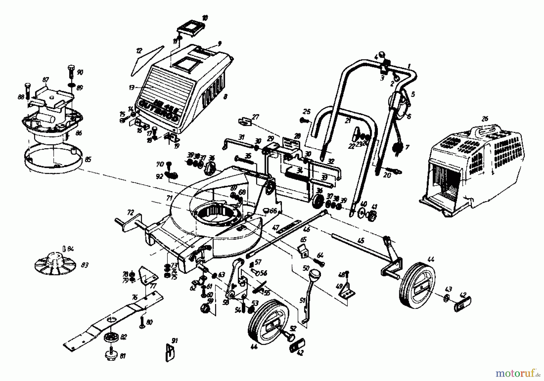  Gutbrod Electric mower HE 45 E 02646.02  (1985) Basic machine