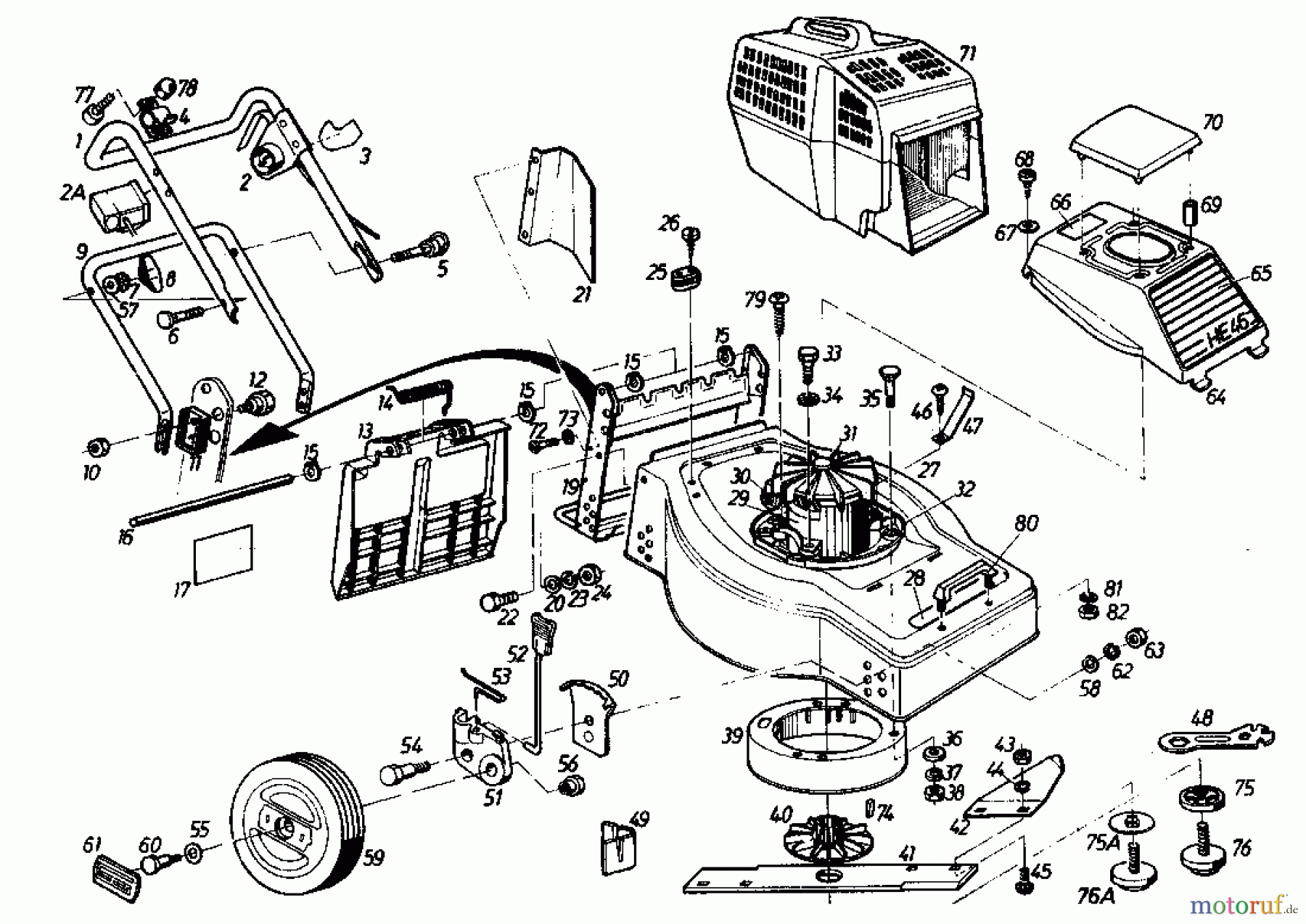  Gutbrod Tondeuse électrique HE 46 02865.03  (1985) Machine de base