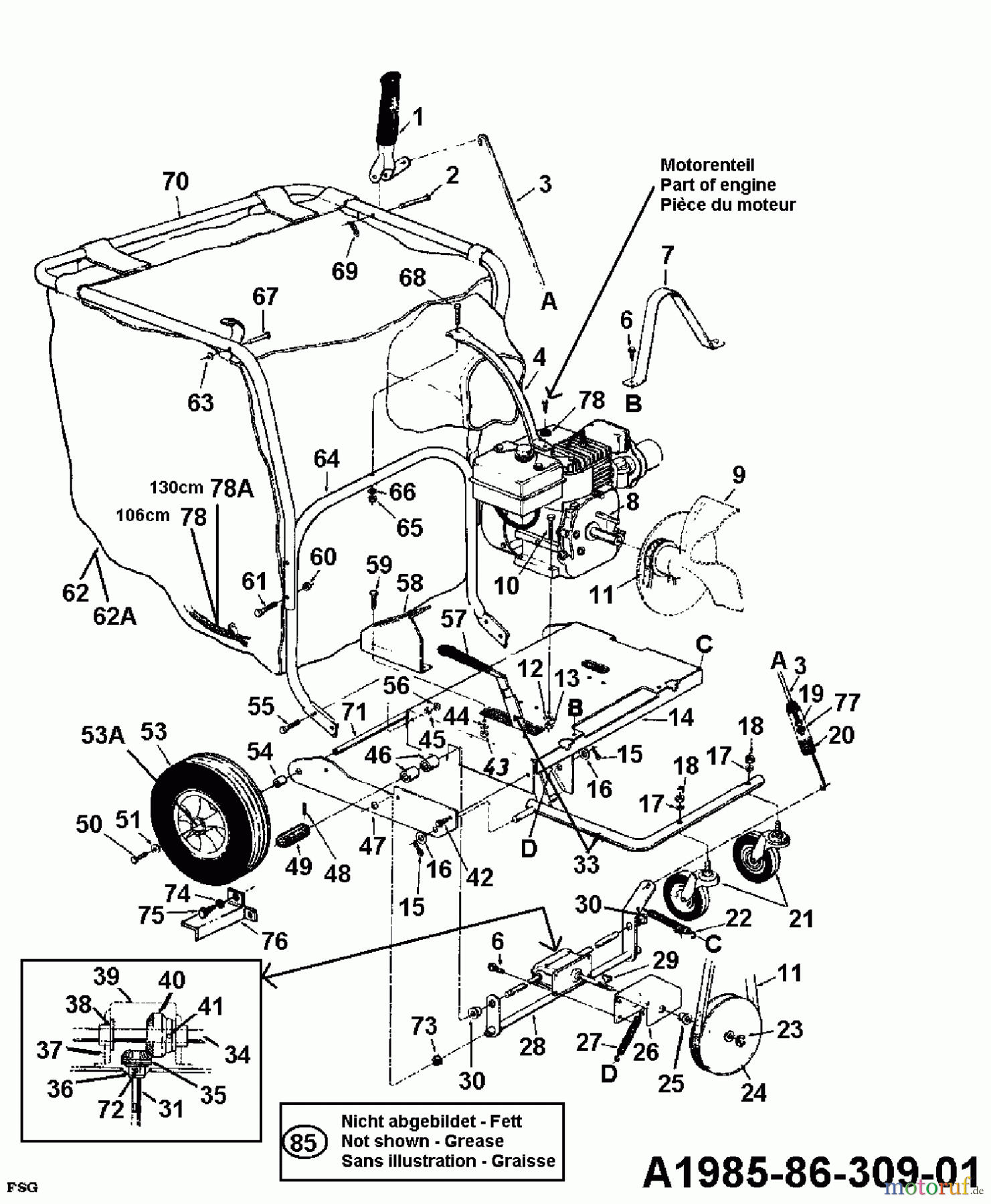  MTD Leaf blower, Blower vac 685 245-685-000  (1985) Basic machine