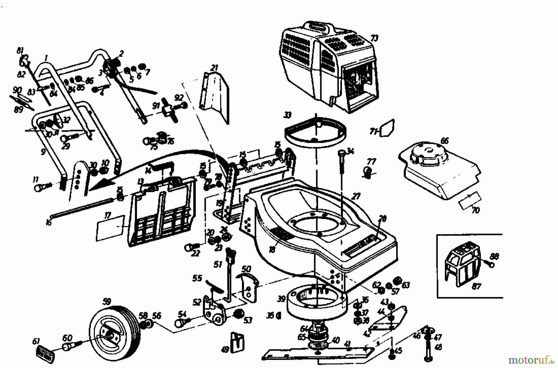  Gutbrod Petrol mower HB 46-4 TBS 02866.07  (1986) Basic machine