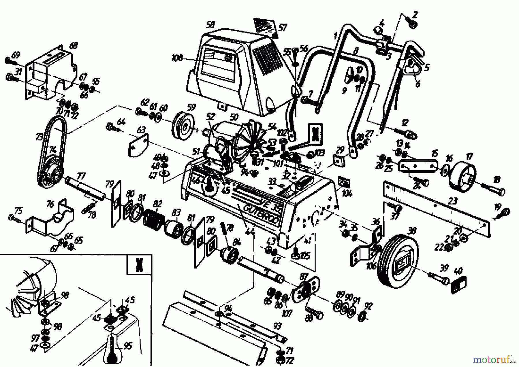  Gutbrod Scarificateur électrique VE 35 02645.09  (1986) Machine de base