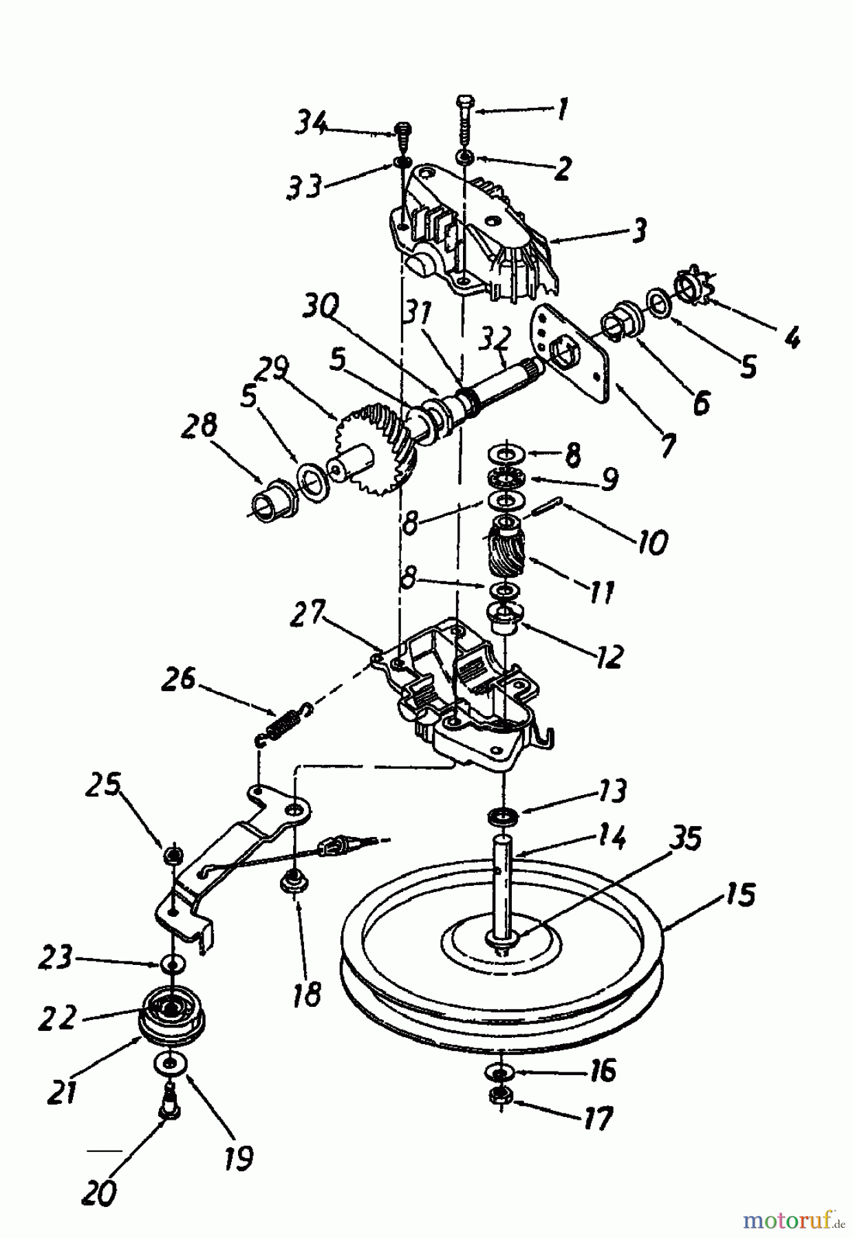  MTD Petrol mower self propelled VARIANT 53 S 127-8820  (1987) Gearbox