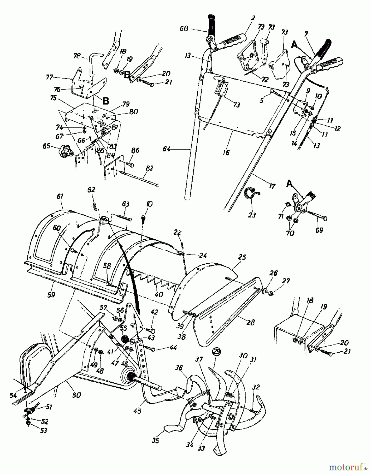  Rotorex Motoculteur ROTOREX  5 217-4050  (1987) Machine de base