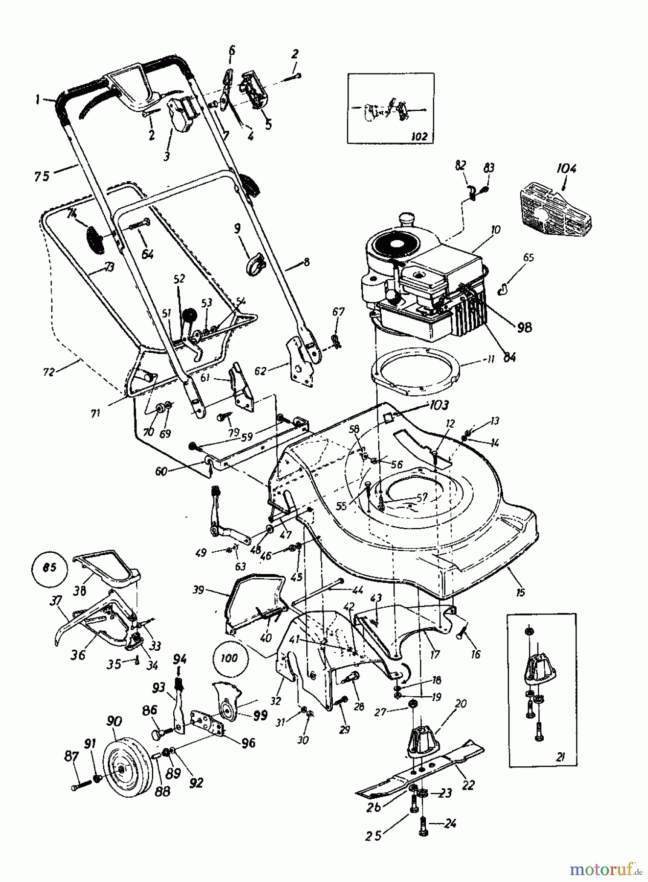 Columbia Petrol mower self propelled RD 51 SSL 127-3590  (1987) Basic machine