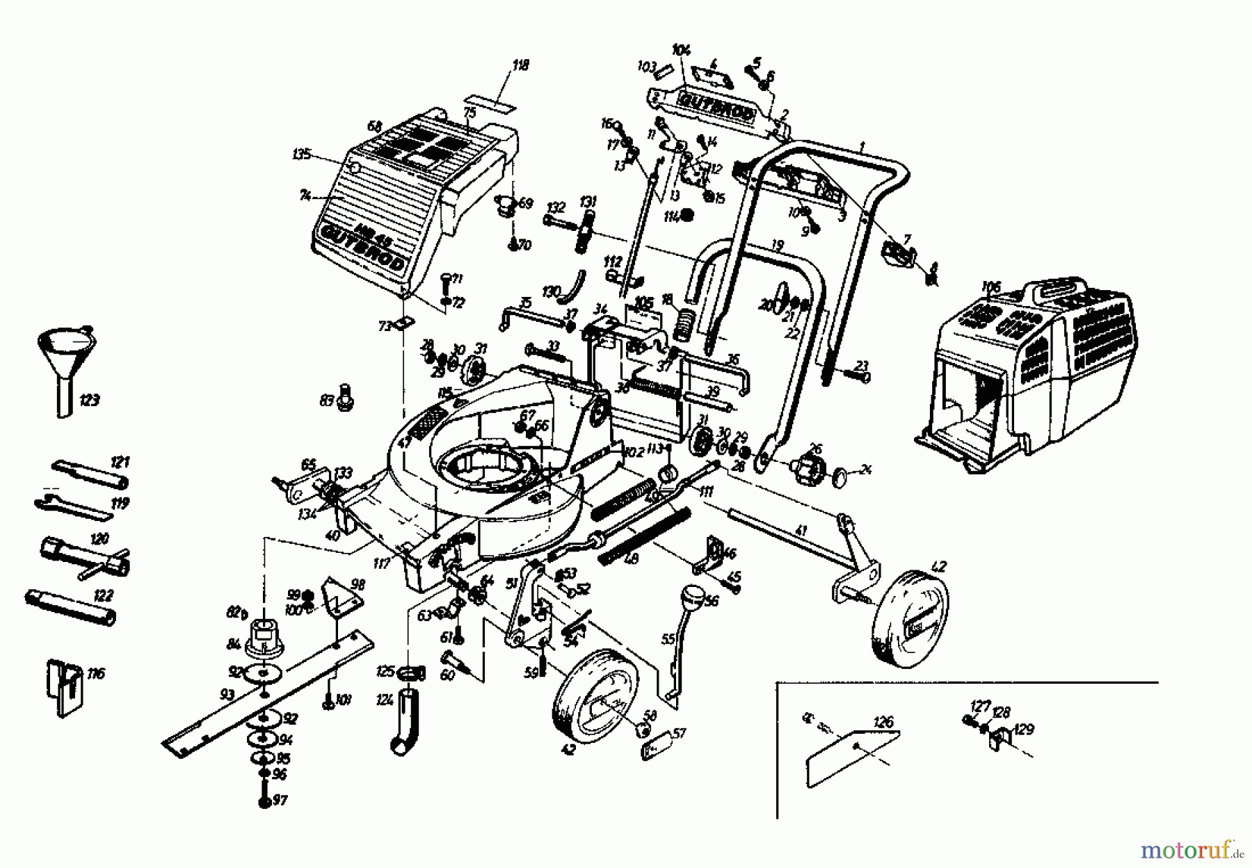  Gutbrod Petrol mower HB 45 02867.04  (1987) Basic machine