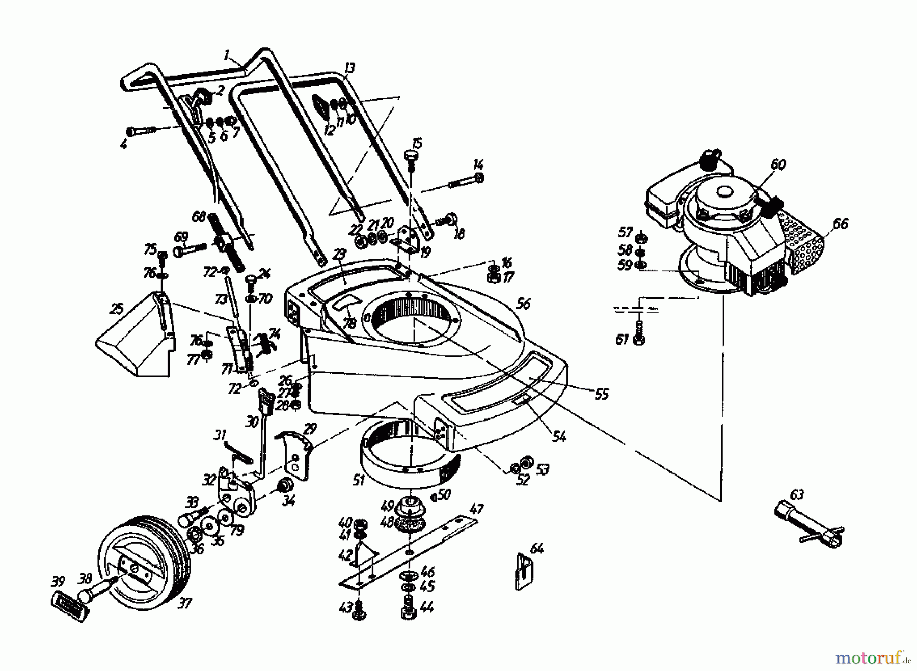  Gutbrod Petrol mower 135 BL 2 T 02869.06  (1987) Basic machine