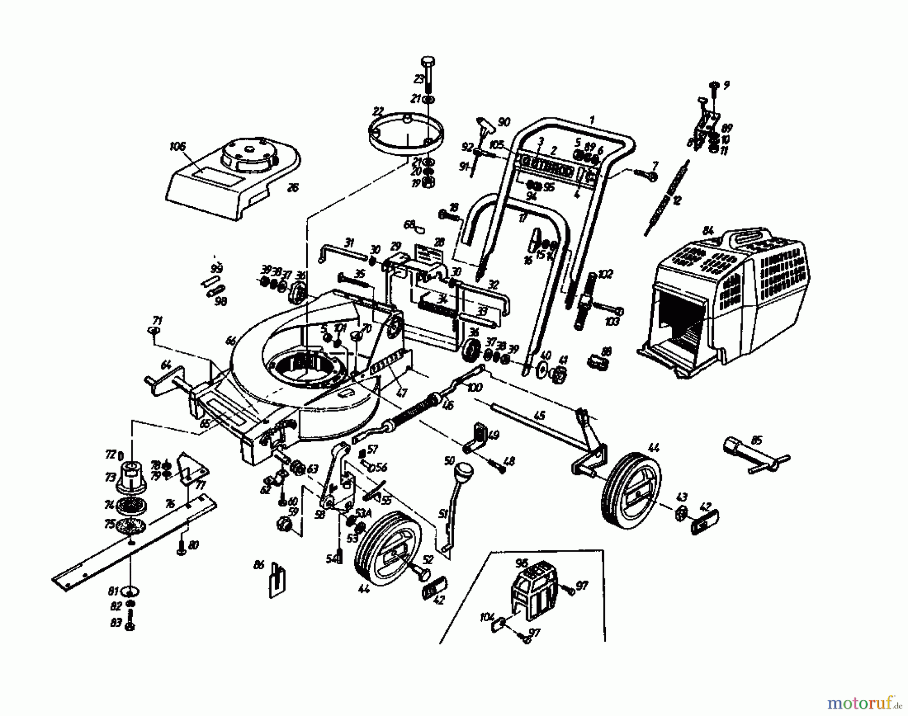  Gutbrod Petrol mower HB 45 E 02644.01  (1987) Basic machine