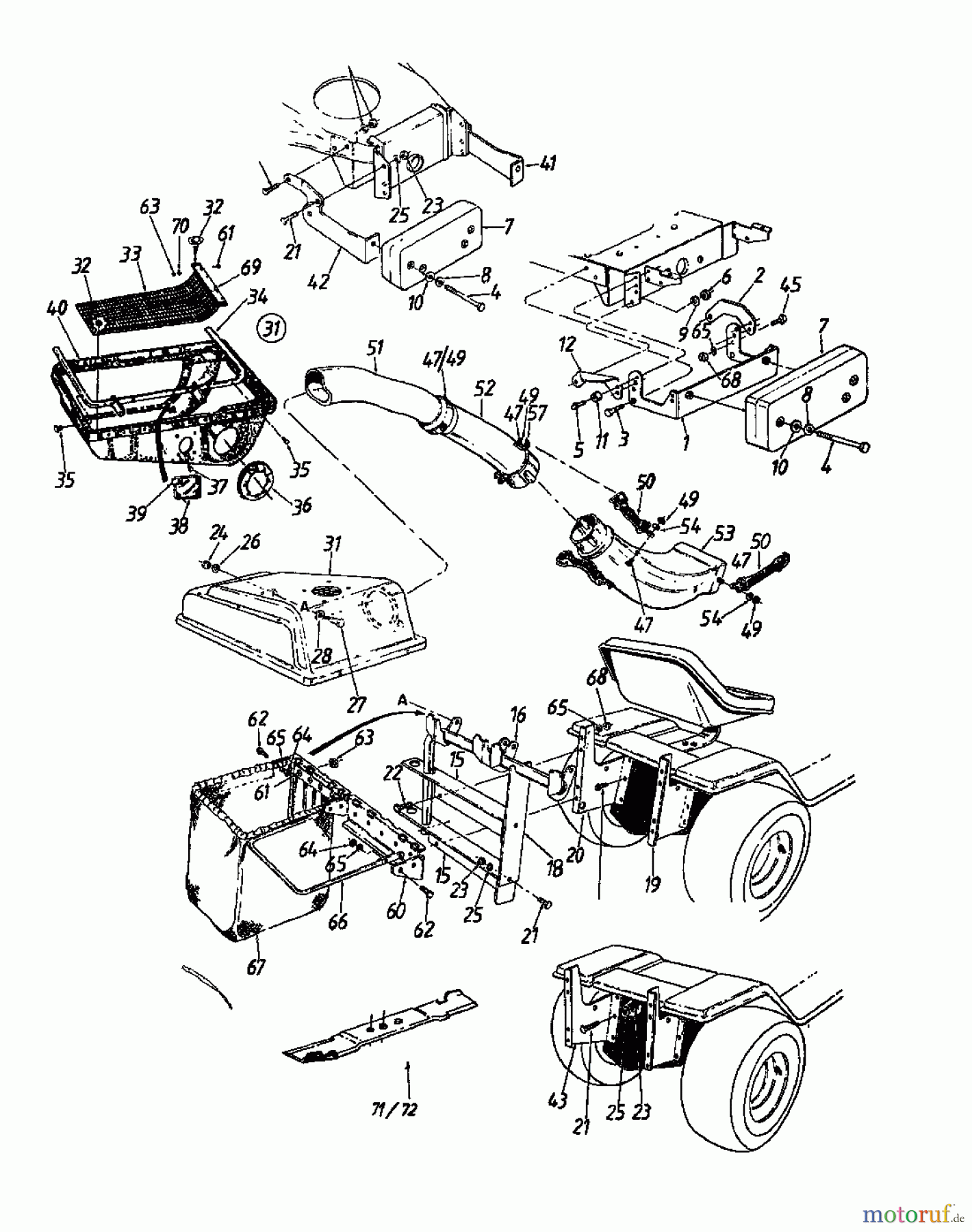  MTD Accessories Accessories garden and lawn tractors Grass catcher for 400 series 190-0640  (1987) Basic machine