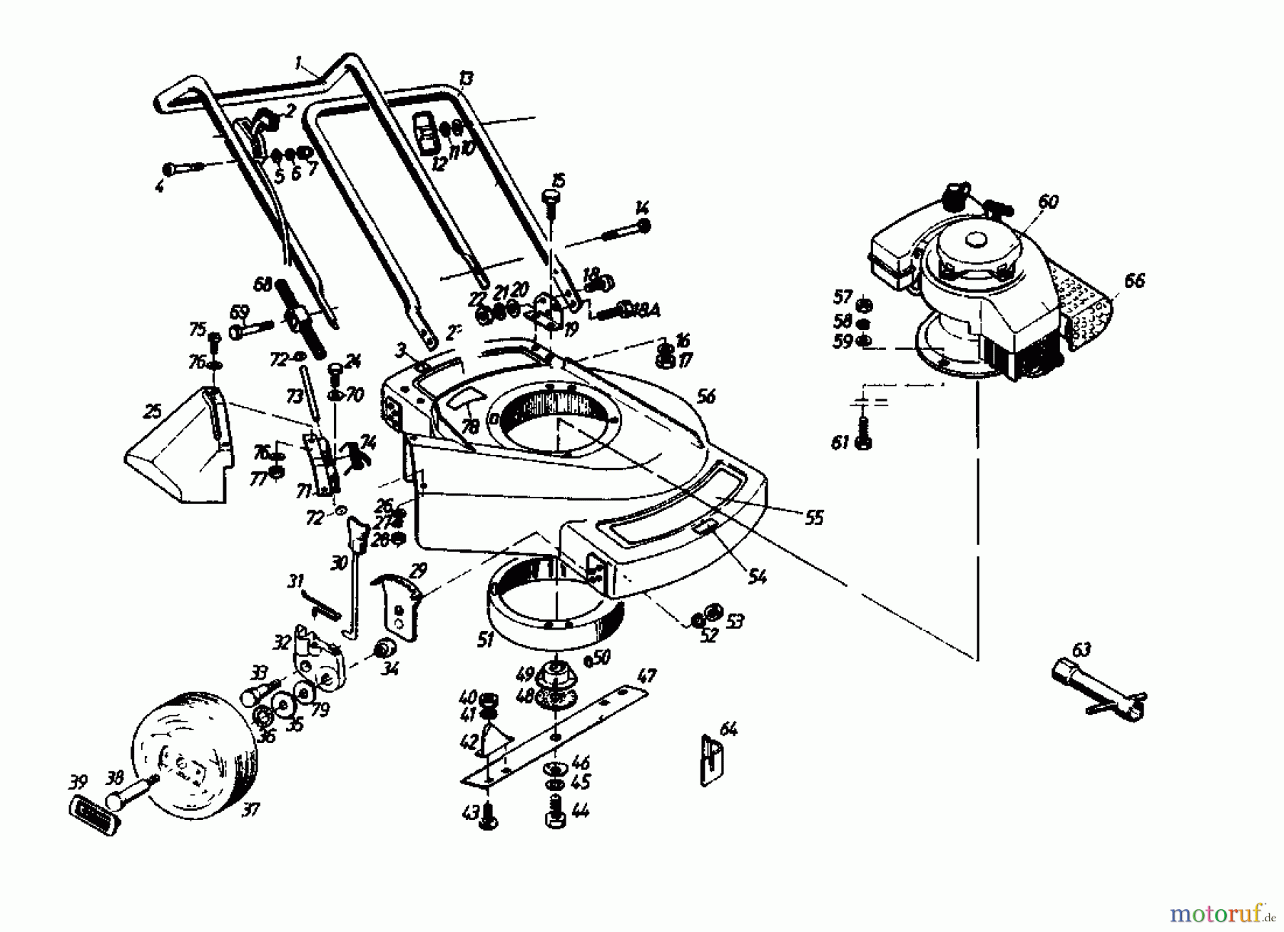  Gutbrod Petrol mower 135 BL 2 T 02869.06  (1988) Basic machine
