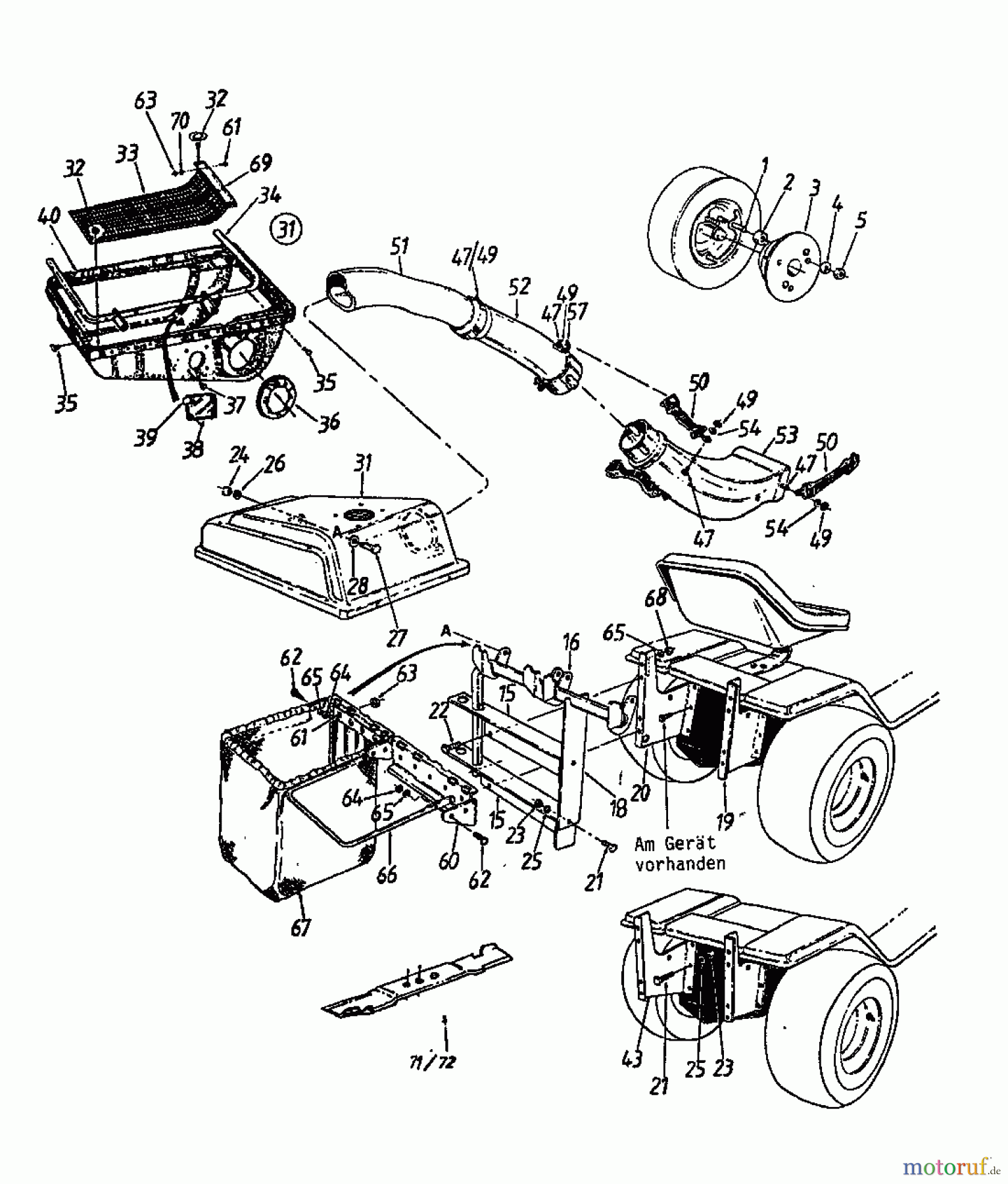  MTD Accessories Accessories garden and lawn tractors Grass catcher for 400 series 190-0640  (1988) Basic machine