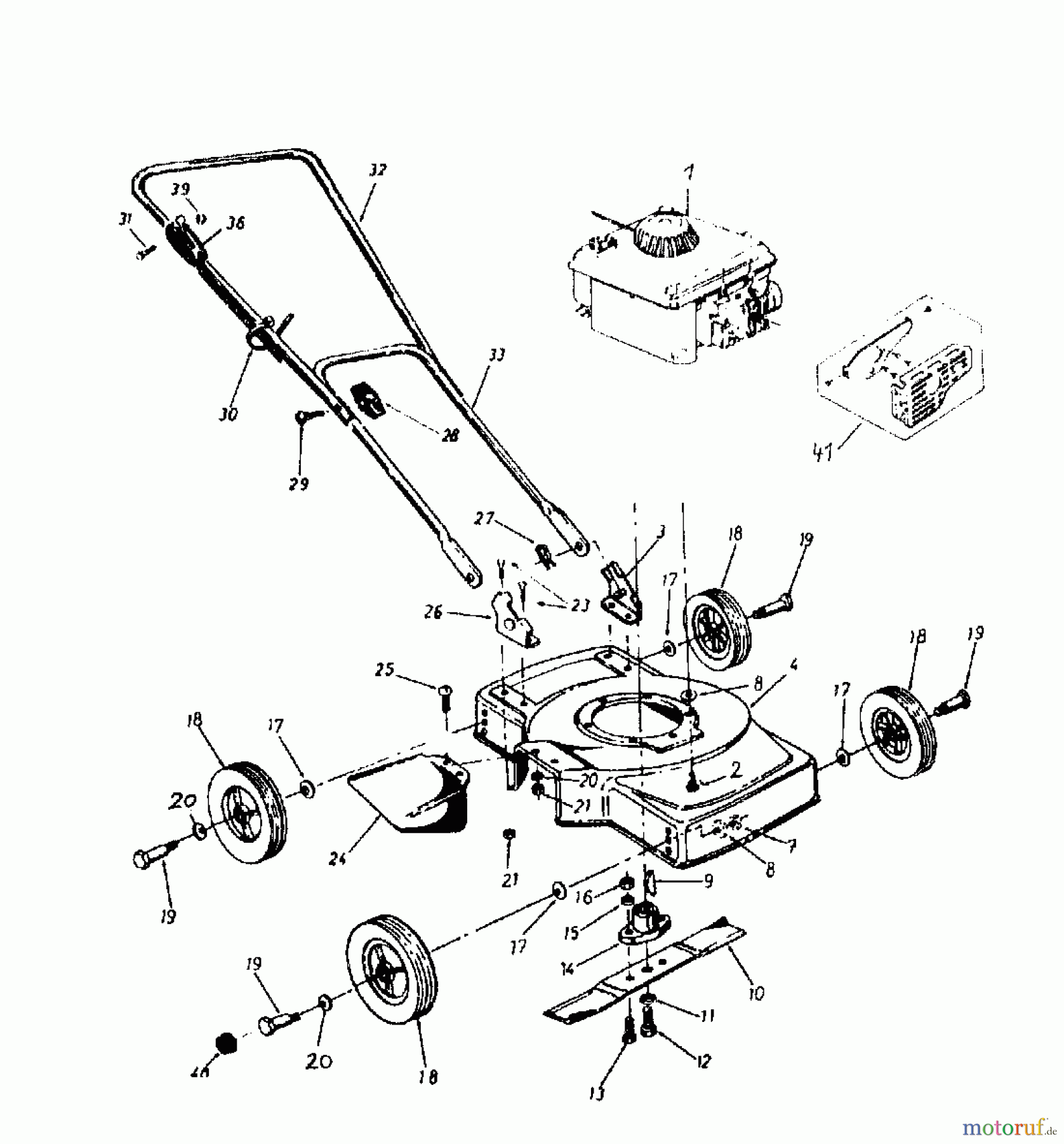  Nizza Petrol mower NIZZA 40 119-0081  (1989) Basic machine
