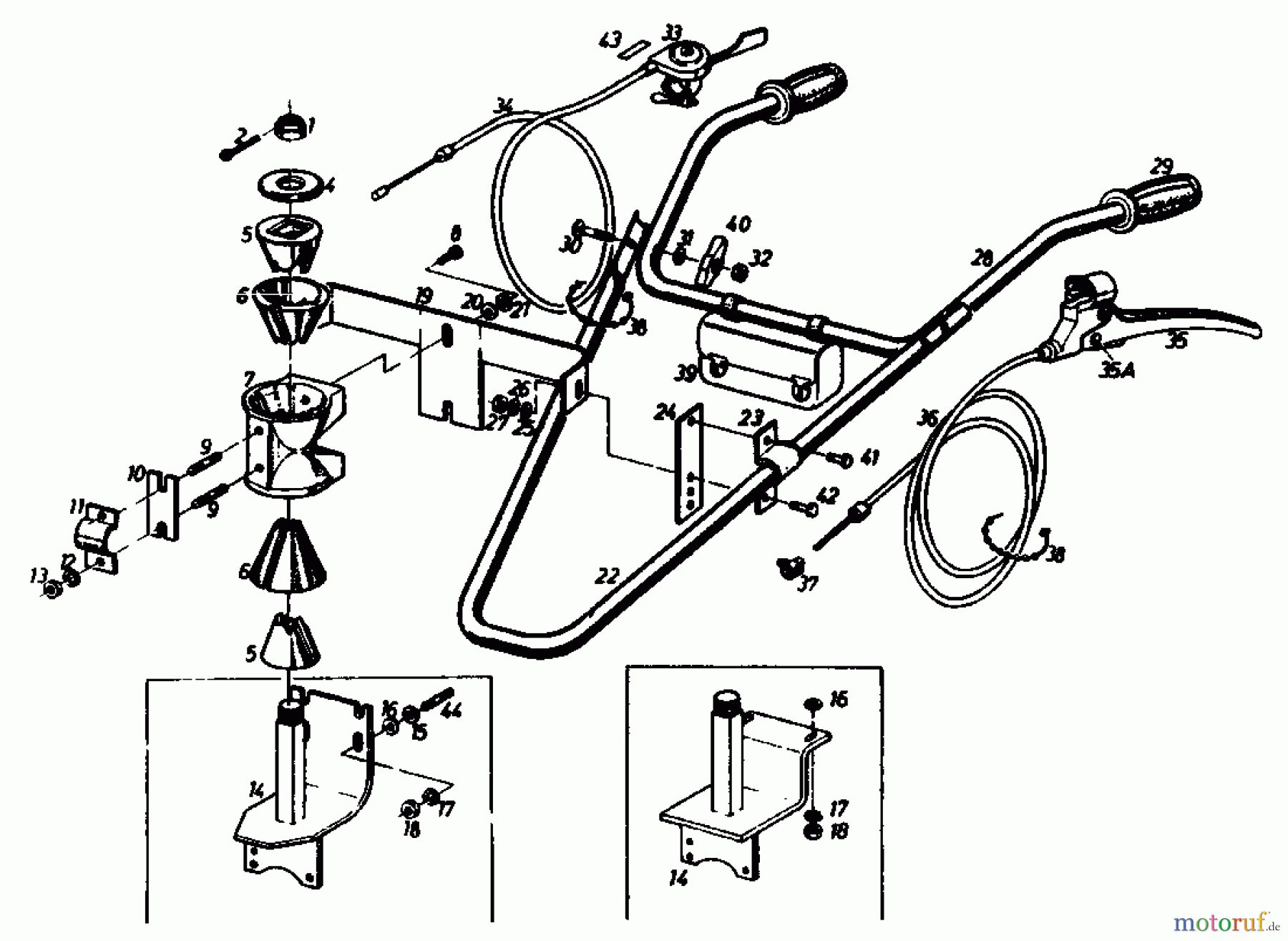  Gutbrod Cutter bar mower BM 100 4/BS 07507.02  (1988) Handle