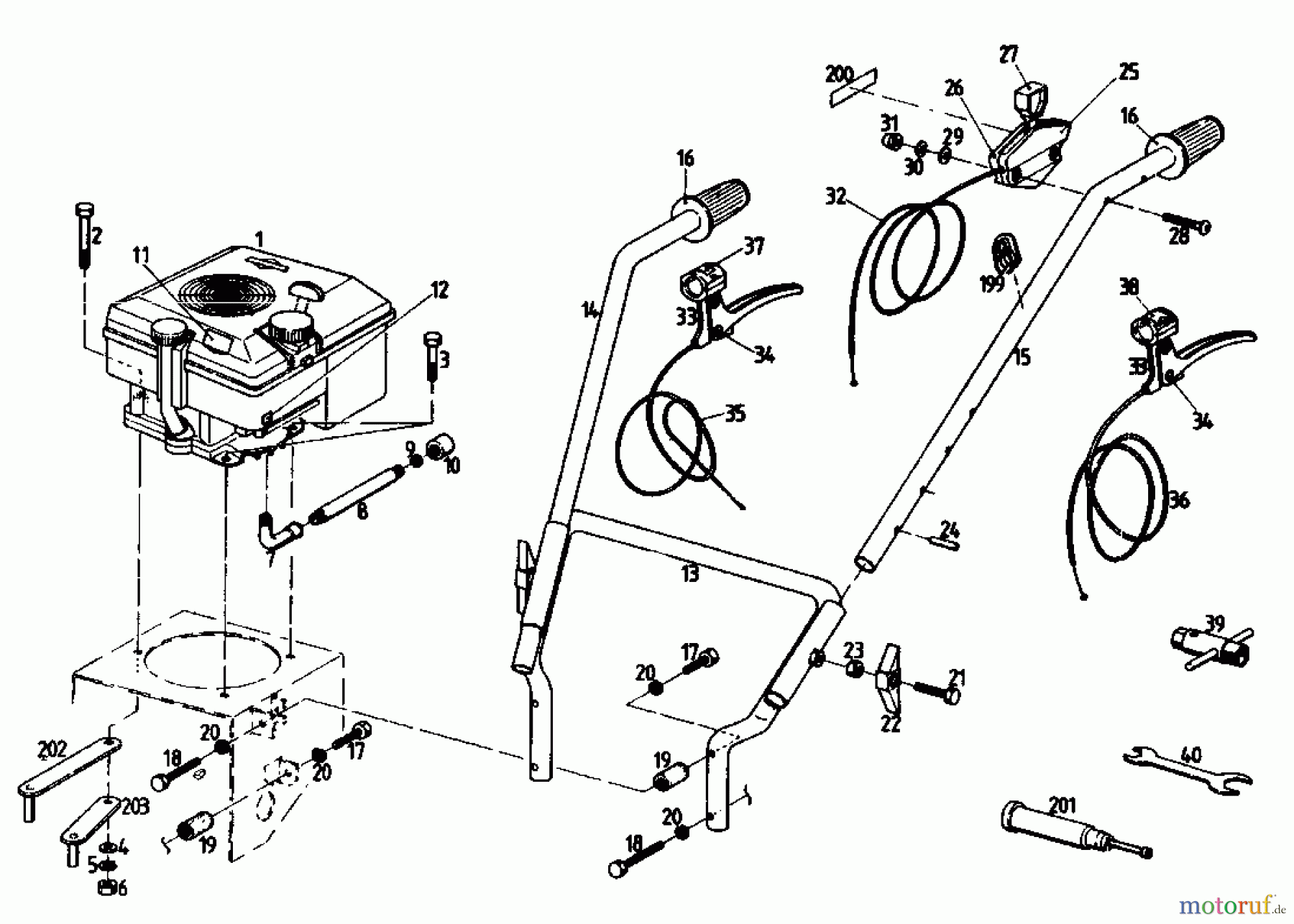  Gutbrod Cutter bar mower BM 710 07515.01  (1988) Handle