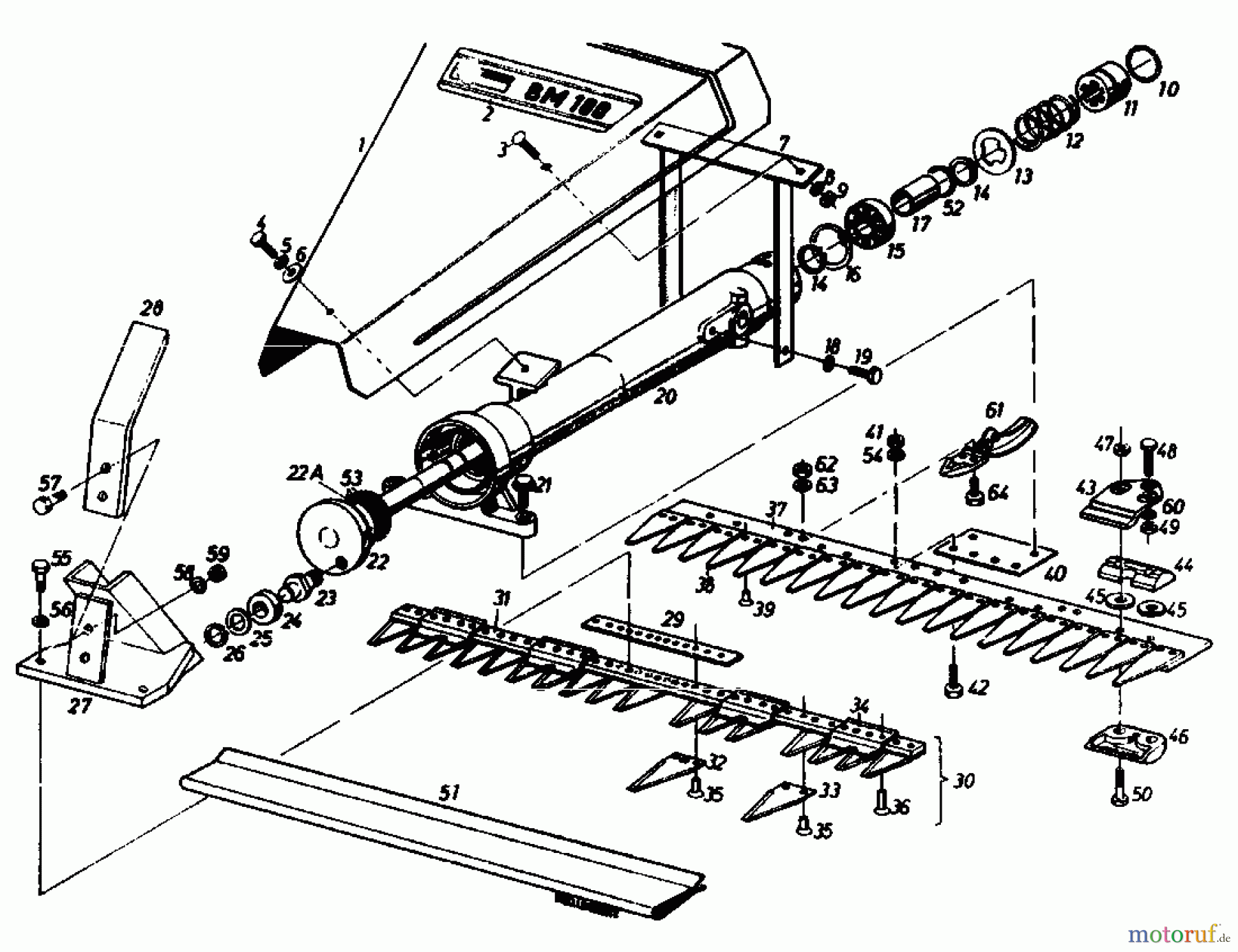  Gutbrod Cutter bar mower BM 100-2/G 07507.01  (1988) Cutter bar