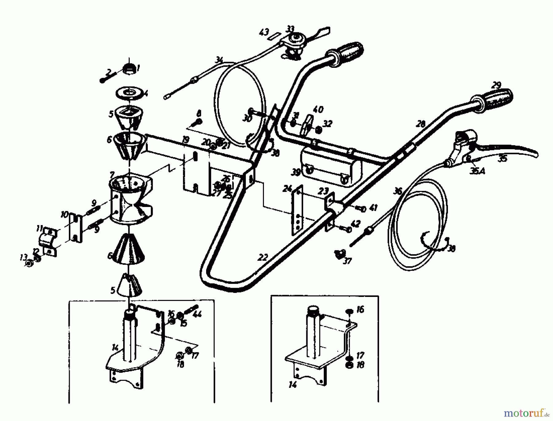  Gutbrod Cutter bar mower BM 100-2/G 07507.01  (1988) Handle