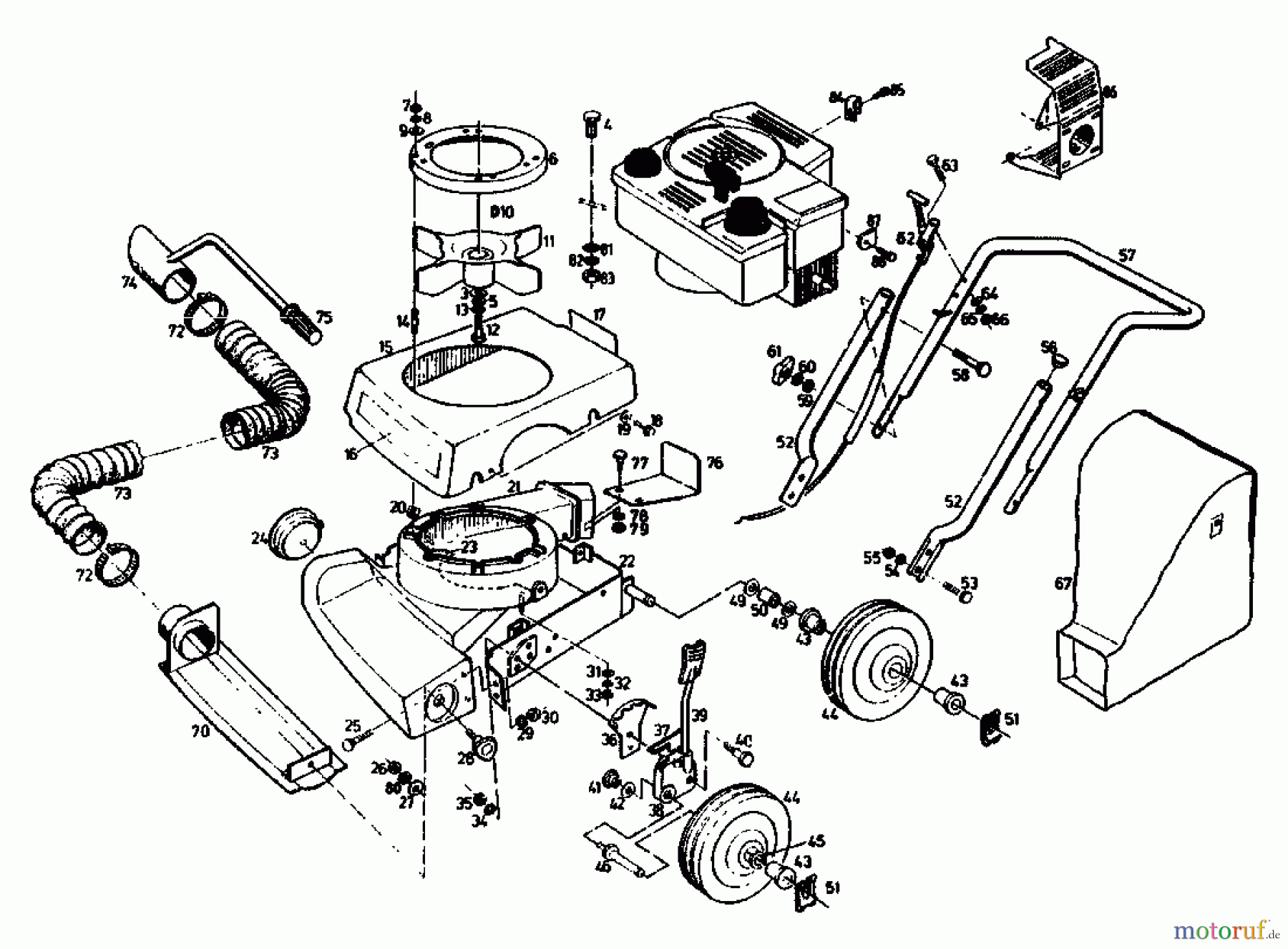  Gutbrod Souffleur de feuille, Aspirateur de feuille LB 55-45 02871.01  (1988) Machine de base