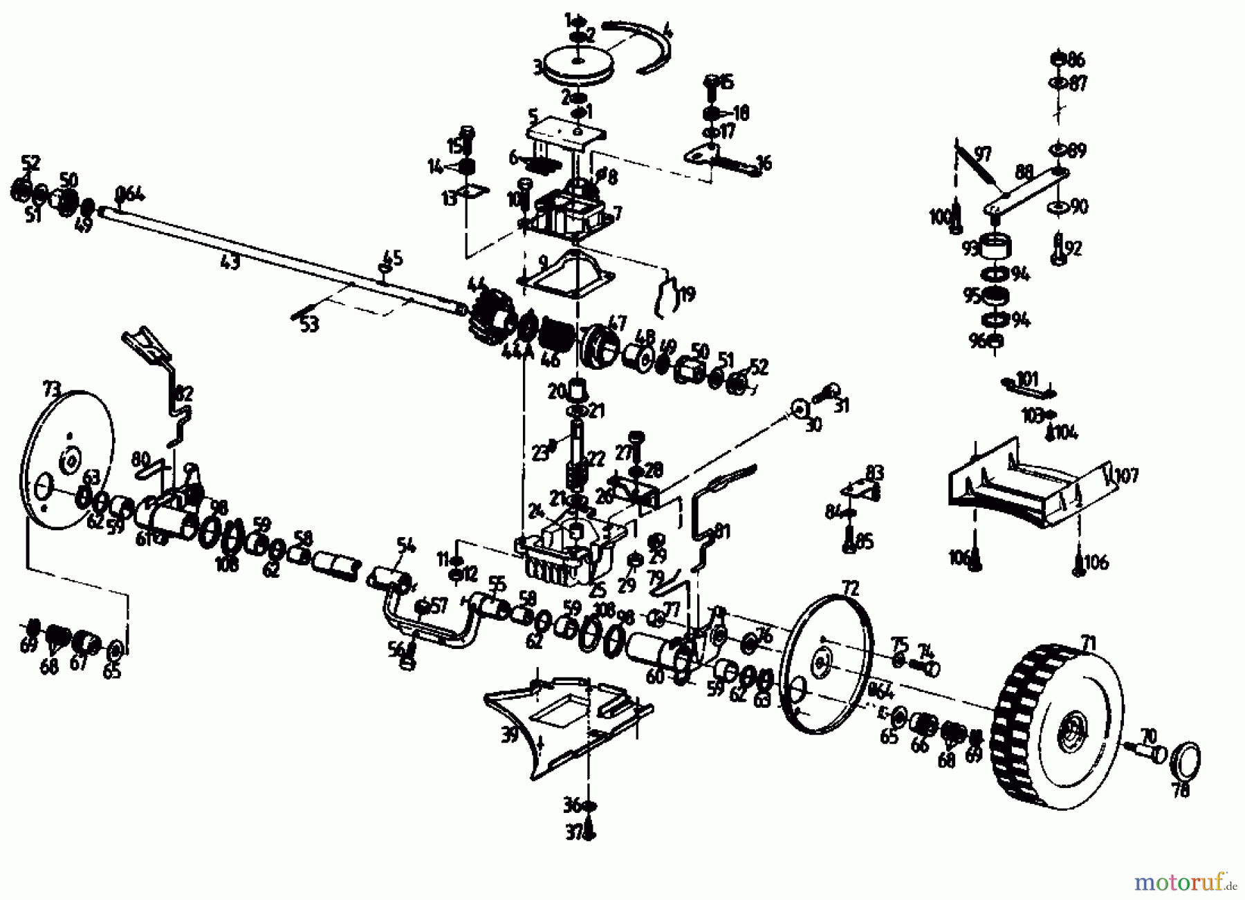  Golf Petrol mower self propelled 345 HR 4  K 02847.07  (1989) Gearbox
