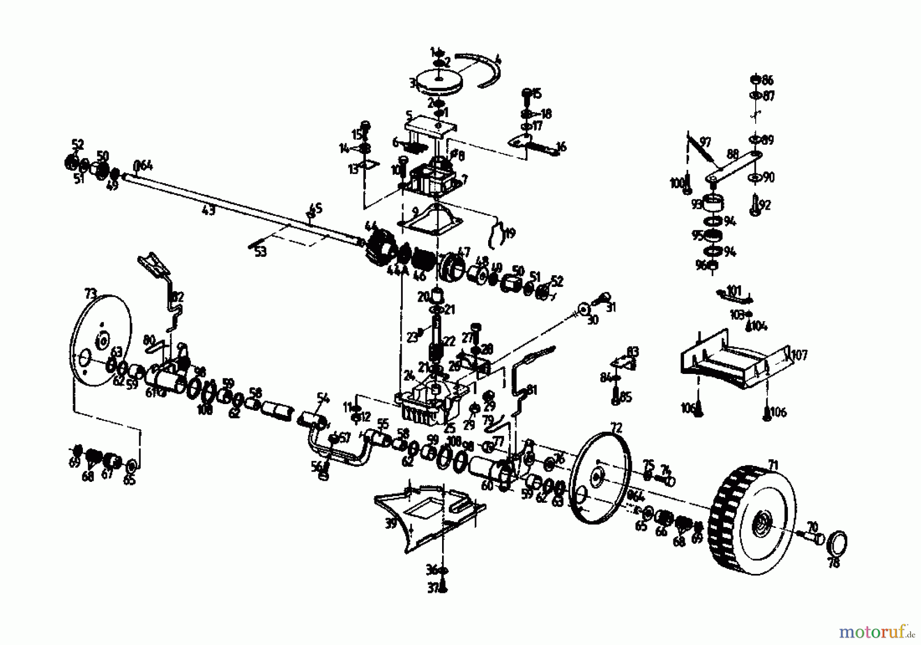  Gutbrod Petrol mower self propelled HB 47 R-2 T 02847.05  (1989) Gearbox