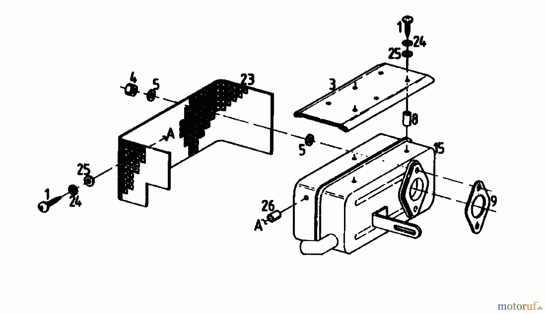  Gutbrod Cutter bar mower BM 100 4/BS 07507.02  (1989) Muffler