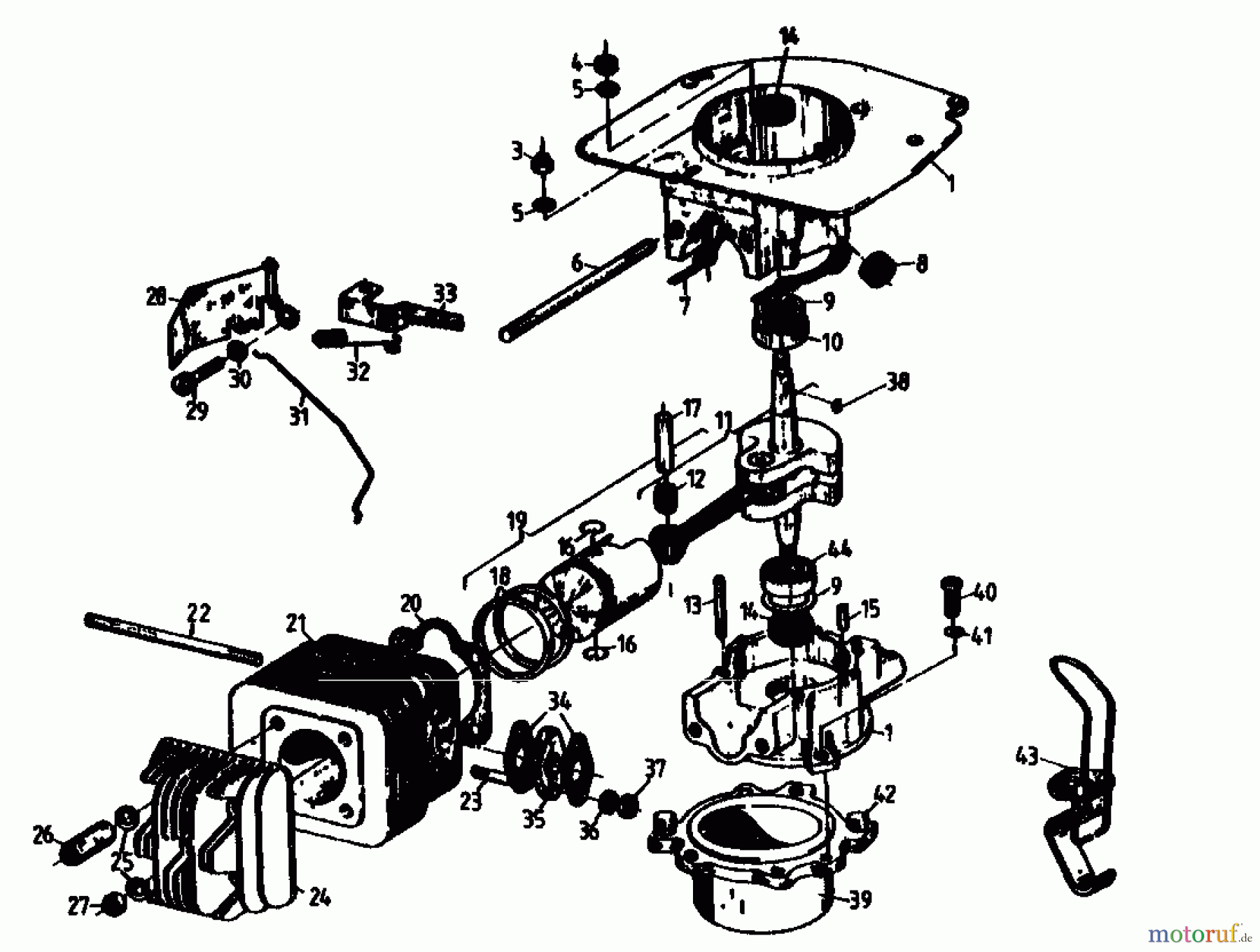  Gutbrod Cutter bar mower BM 100 4/BS 07507.02  (1989) Crankcase, Cylinder
