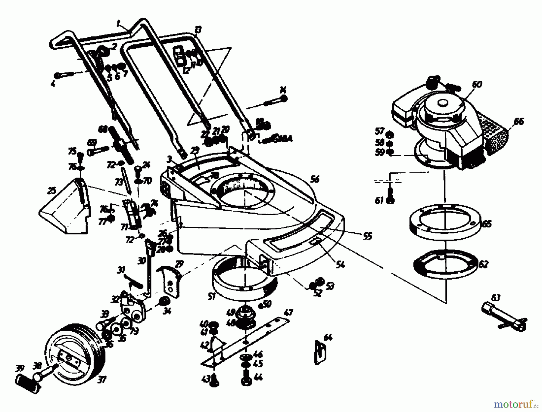  Gutbrod Petrol mower 135 BL 2 T 02869.06  (1989) Basic machine