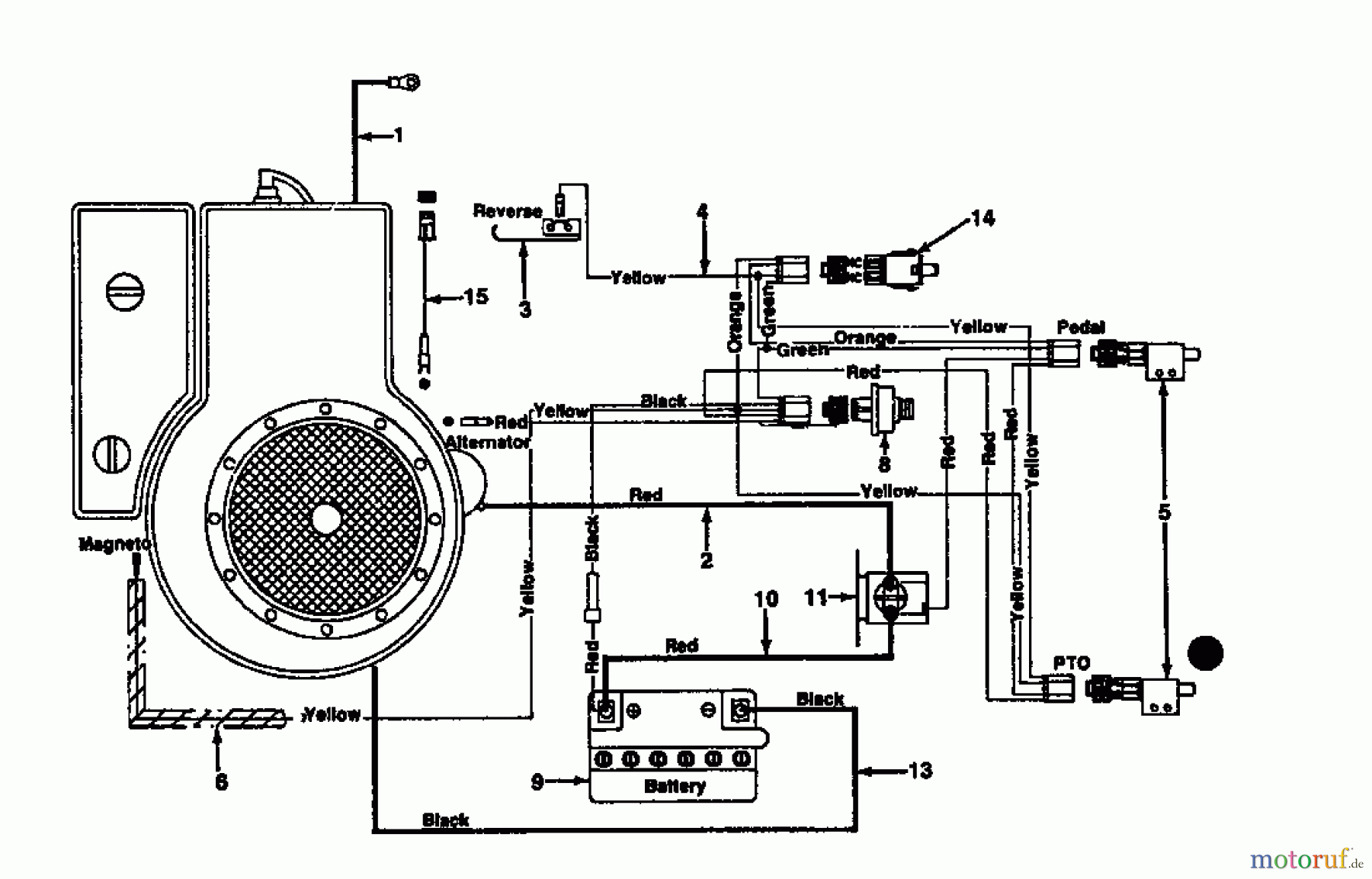  MTD Lawn tractors 8/66 130-510A  (1990) Wiring diagram Vanguard