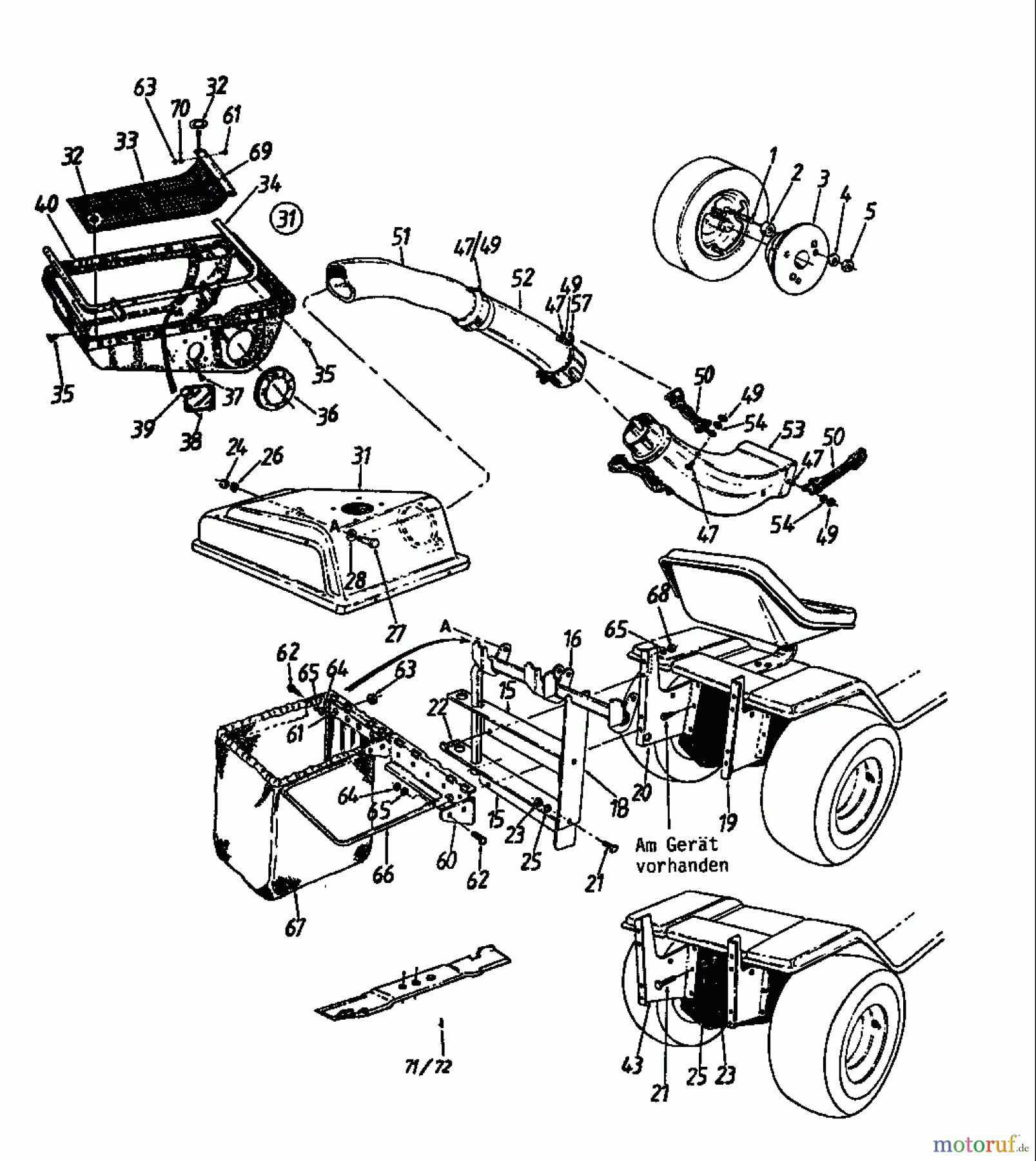  MTD Accessories Accessories garden and lawn tractors Grass catcher for 400 series 190-0640  (1989) Basic machine