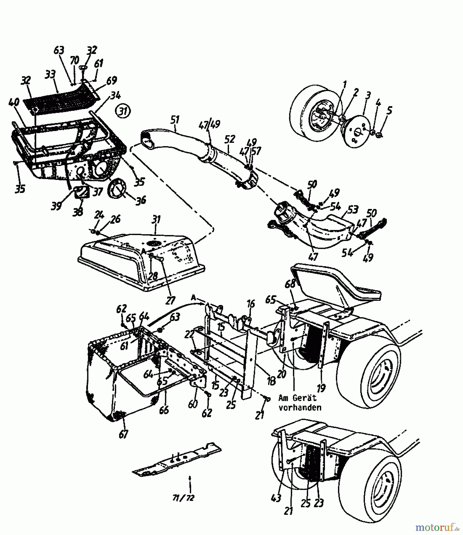  MTD Accessories Accessories garden and lawn tractors Grass catcher for 400 series 190-0640  (1990) Basic machine