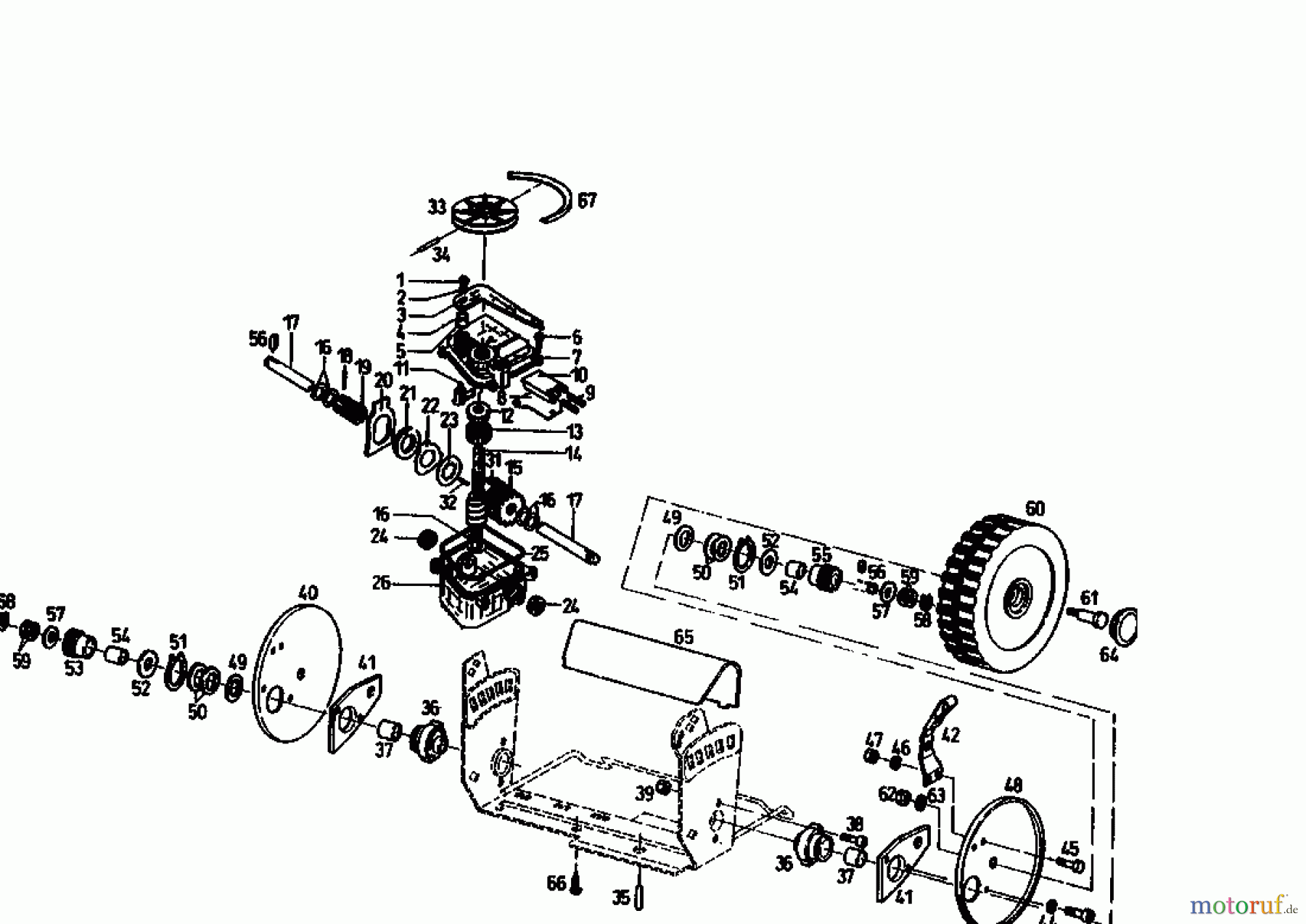  Golf Petrol mower self propelled 445 HR 4 E 04011.02  (1990) Gearbox