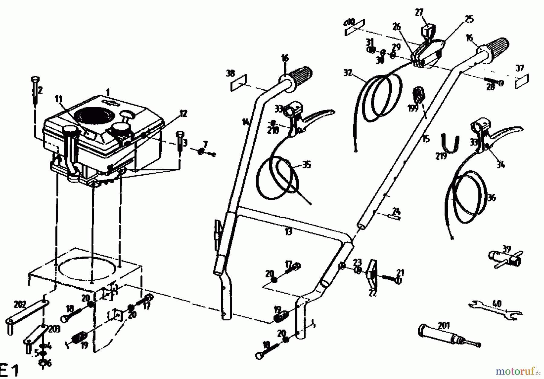  Gutbrod Cutter bar mower BM 710 07515.02  (1990) Handle