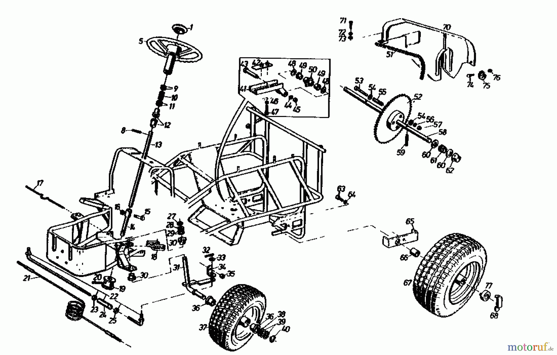  Gutbrod Lawn tractors Sprint 1000 E 02840.04  (1990) Drive system, Steering wheel, Steering, Wheels