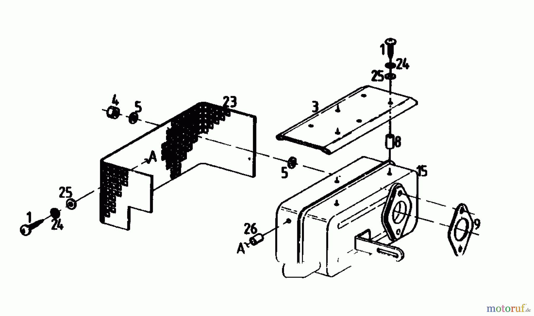  Gutbrod Cutter bar mower BM 100-2/G 07507.01  (1990) Muffler